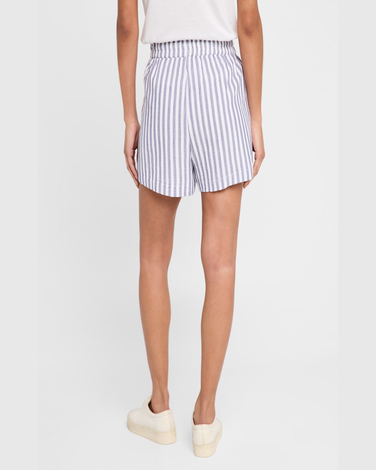 Rails Leighton Stripe Organic Cotton Gauze Shorts In Admiral Stripe
