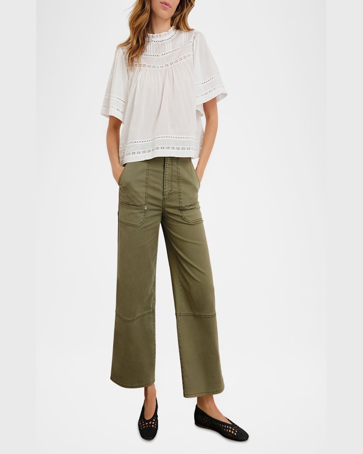 Shop Rails Daisy Eyelet-embroidered Blouse In White