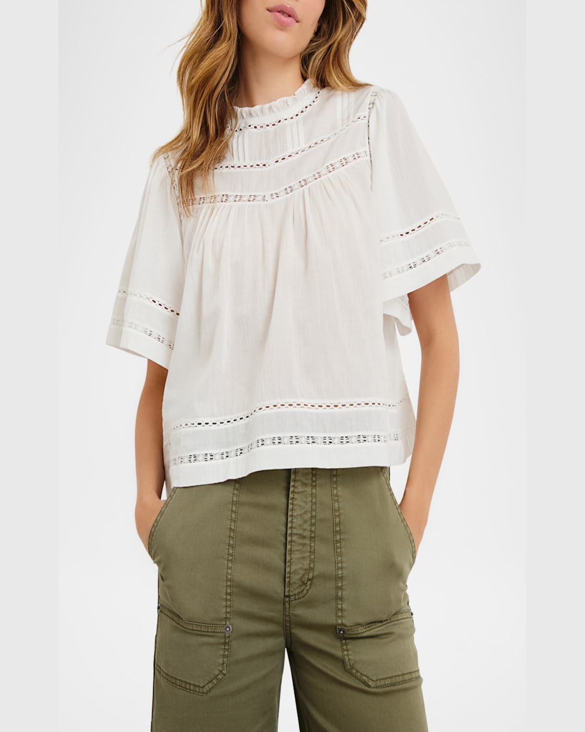 Shop Rails Daisy Eyelet-embroidered Blouse In White