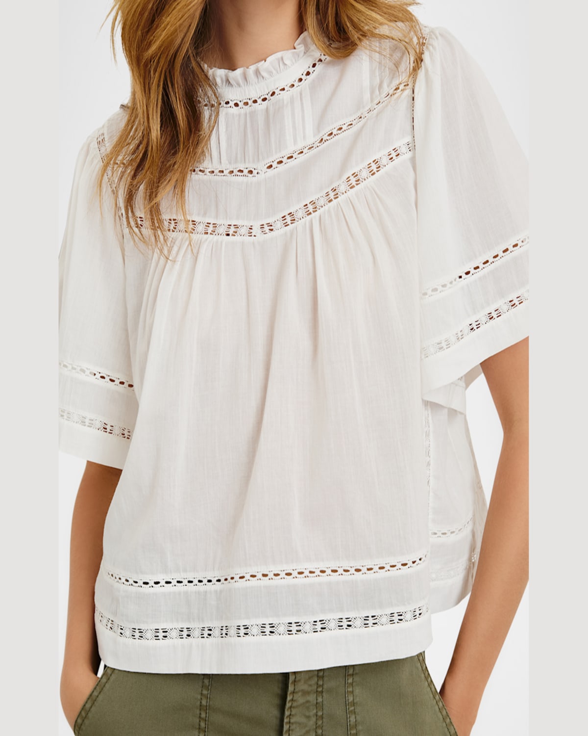 RAILS DAISY EYELET-EMBROIDERED BLOUSE 