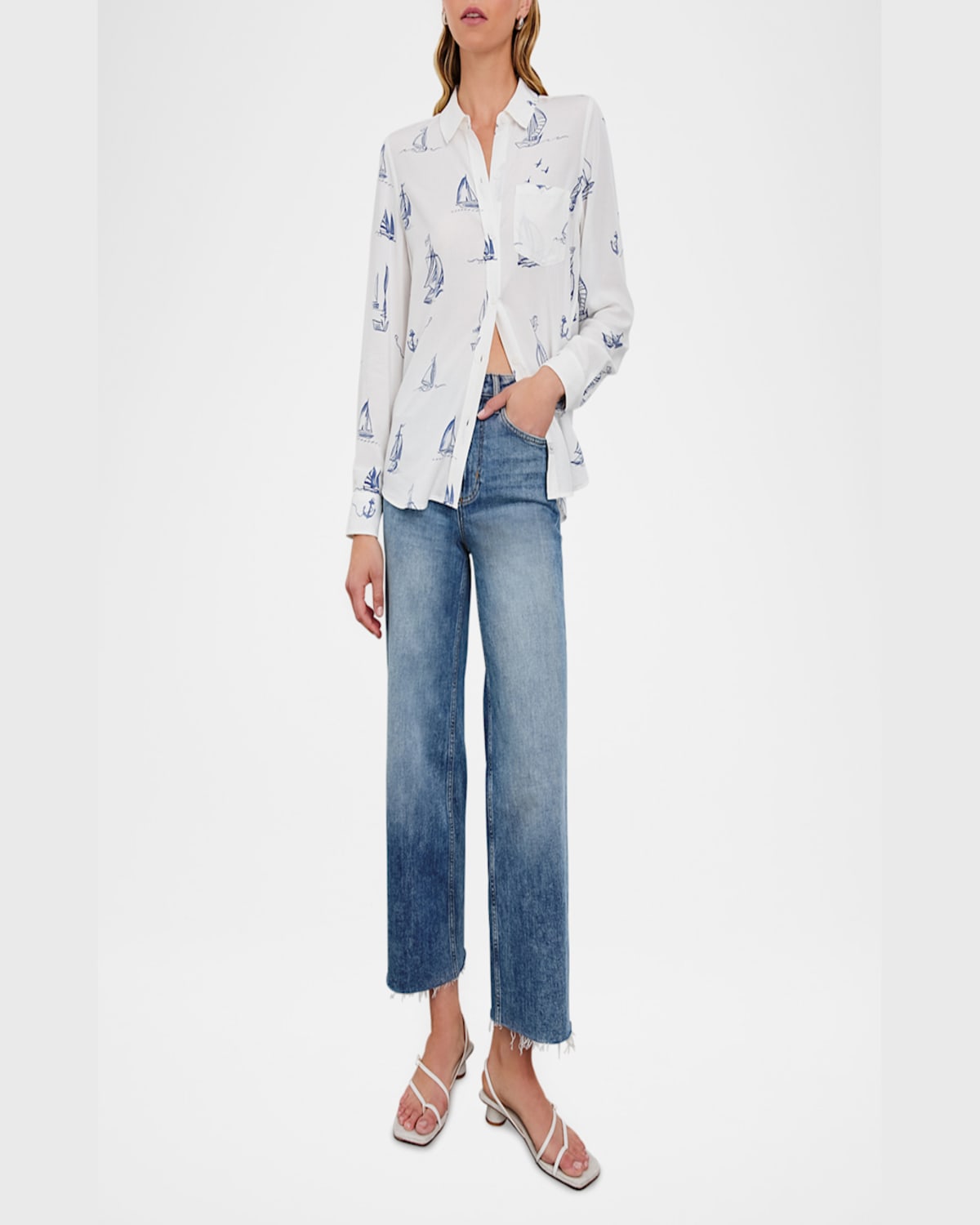 RAILS SAILBOATS KATHRYN BUTTON-FRONT SHIRT