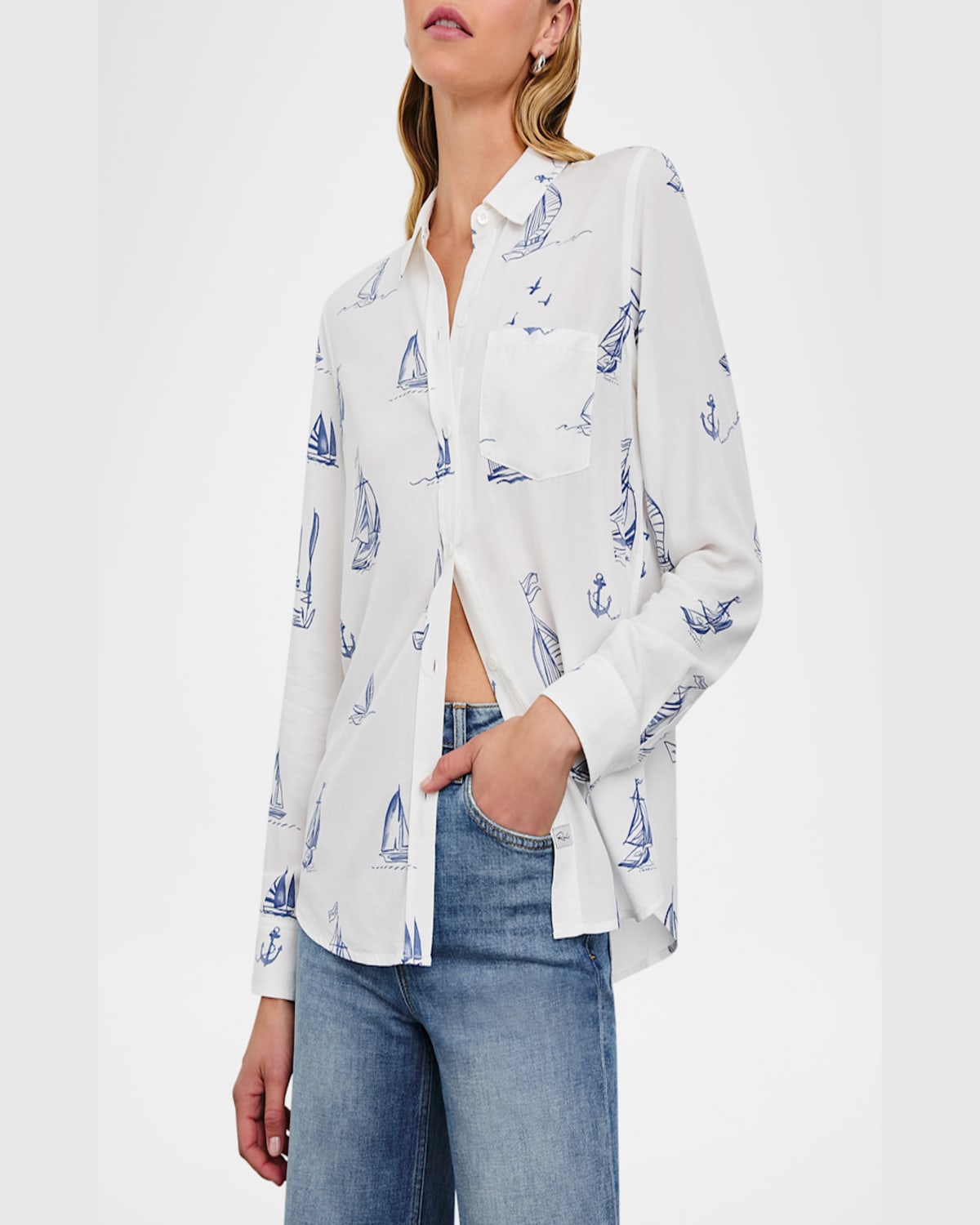 RAILS SAILBOATS KATHRYN BUTTON-FRONT SHIRT