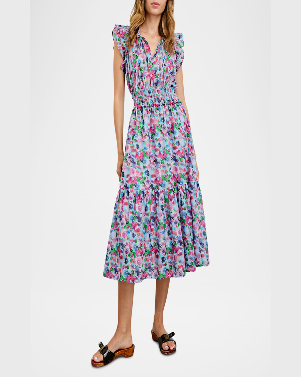 Rails Garden Floral Print Midi Dress In Spring Meadow
