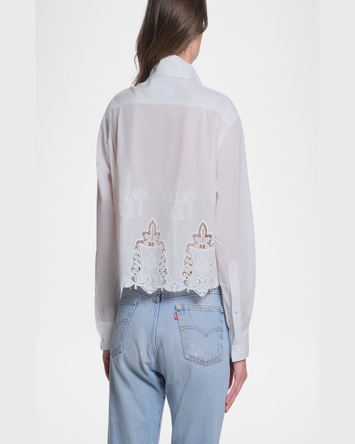 Cissa The Shorty Cropped Shirt In Vintage Lace
