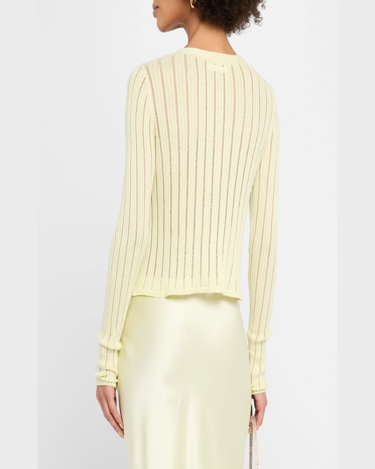 Shop Sablyn Vinni Knit Cardigan In Pale Citron