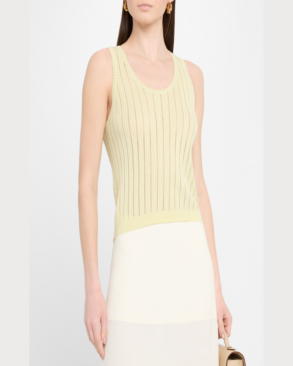 Shop Sablyn Juna Scoop-neck Tank Top In Pale Citron
