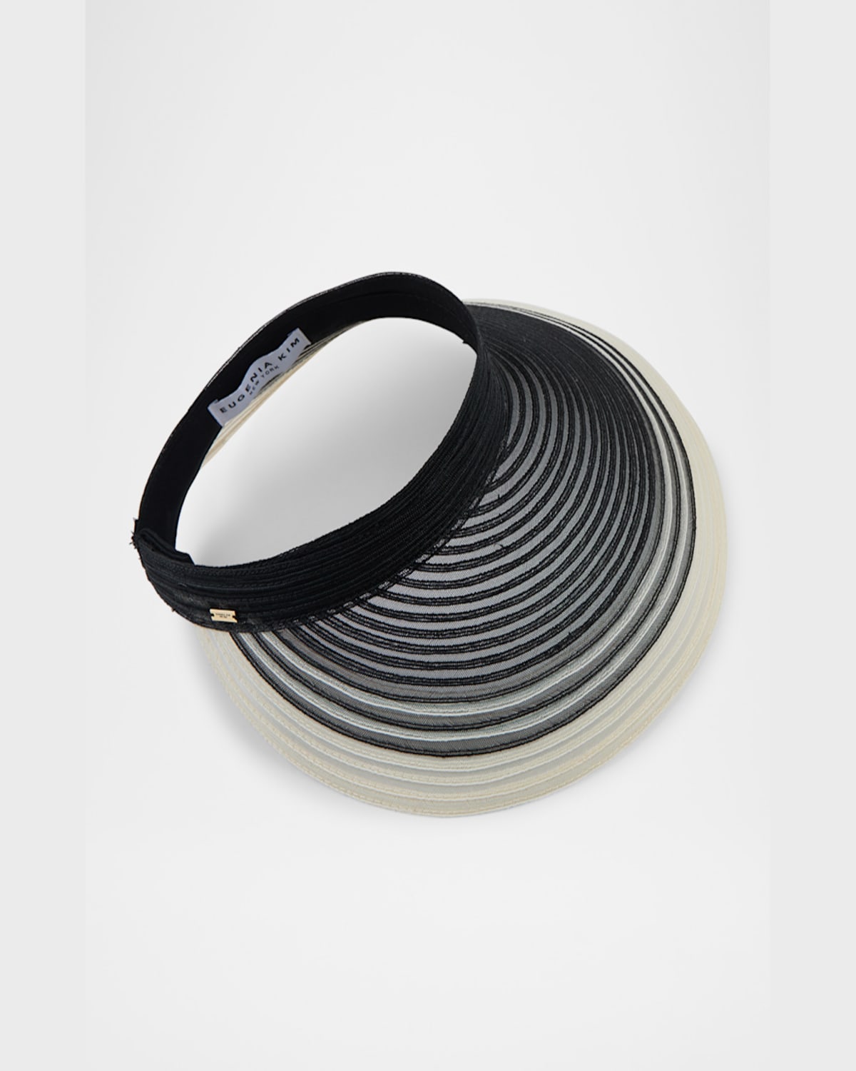 Eugenia Kim Trixie Striped Visor In Black Ivory