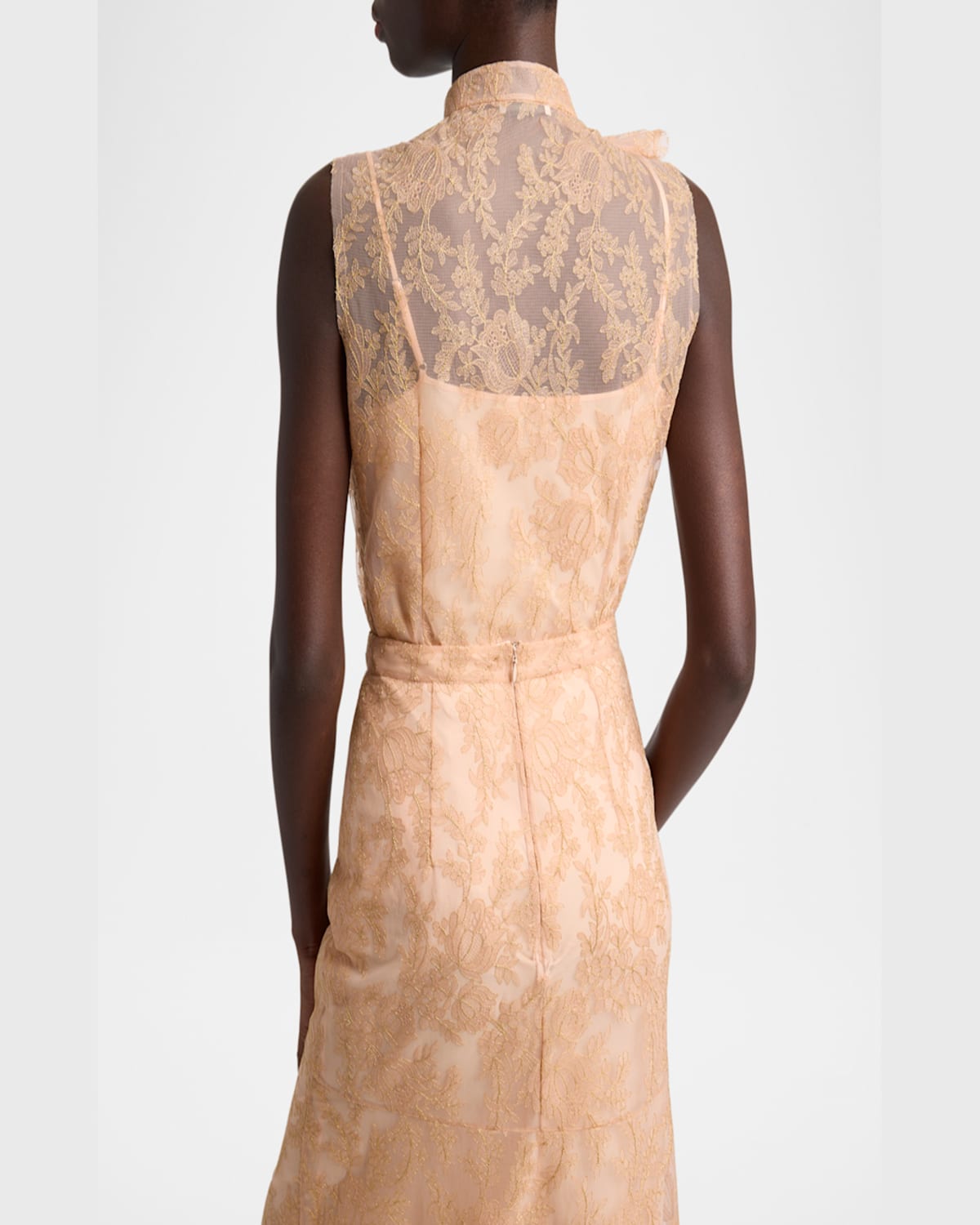 ERDEM CARNATION-APPLIQUE EMBROIDERED TULLE TOP 