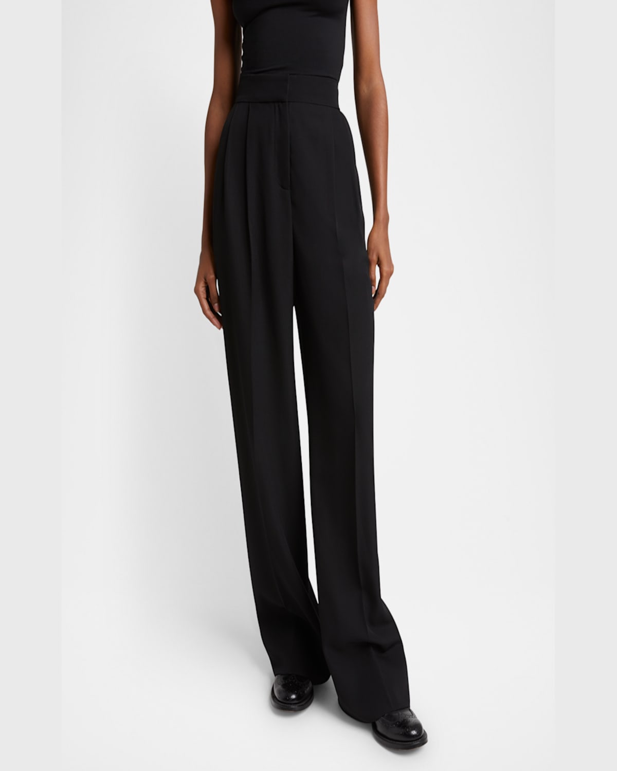 ERDEM PLEATED WIDE-LEG TROUSERS 