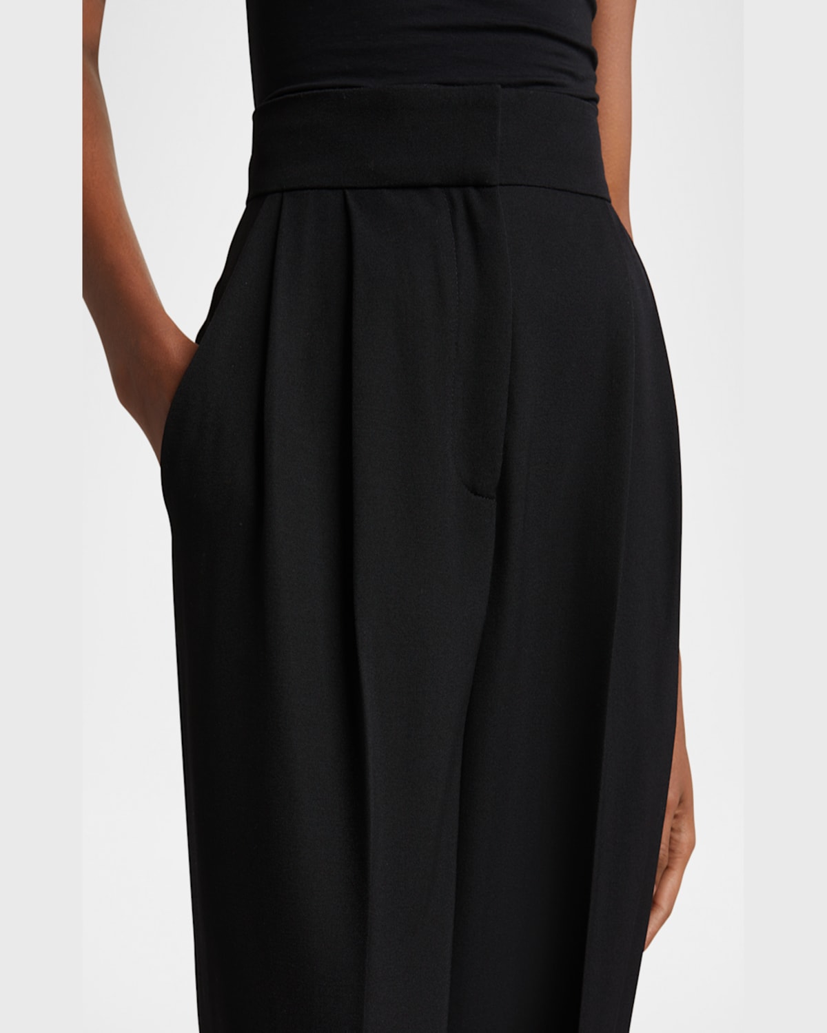 ERDEM PLEATED WIDE-LEG TROUSERS 