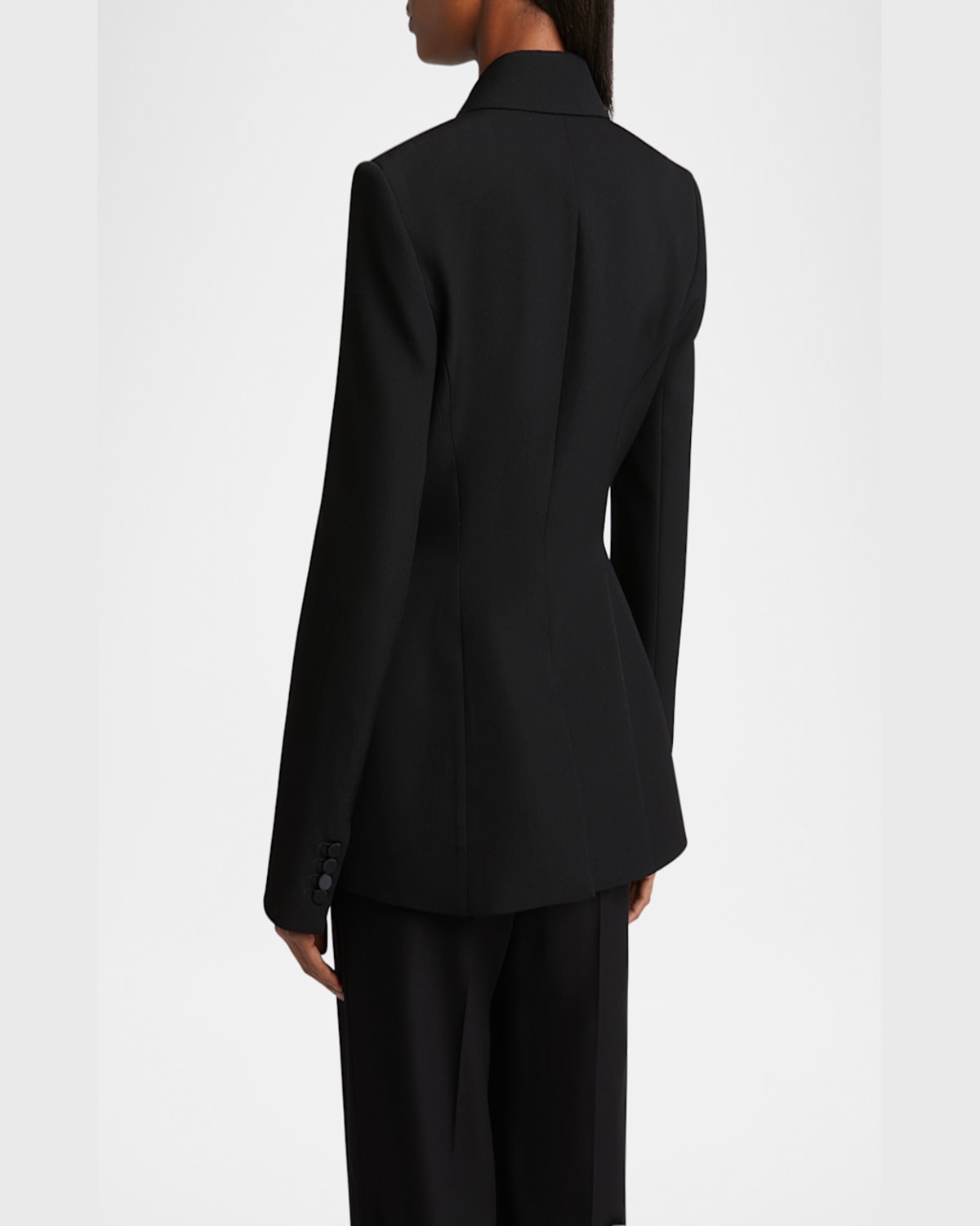 Shop Erdem Crystal Fitted Single-breast Wool Blazer In Black