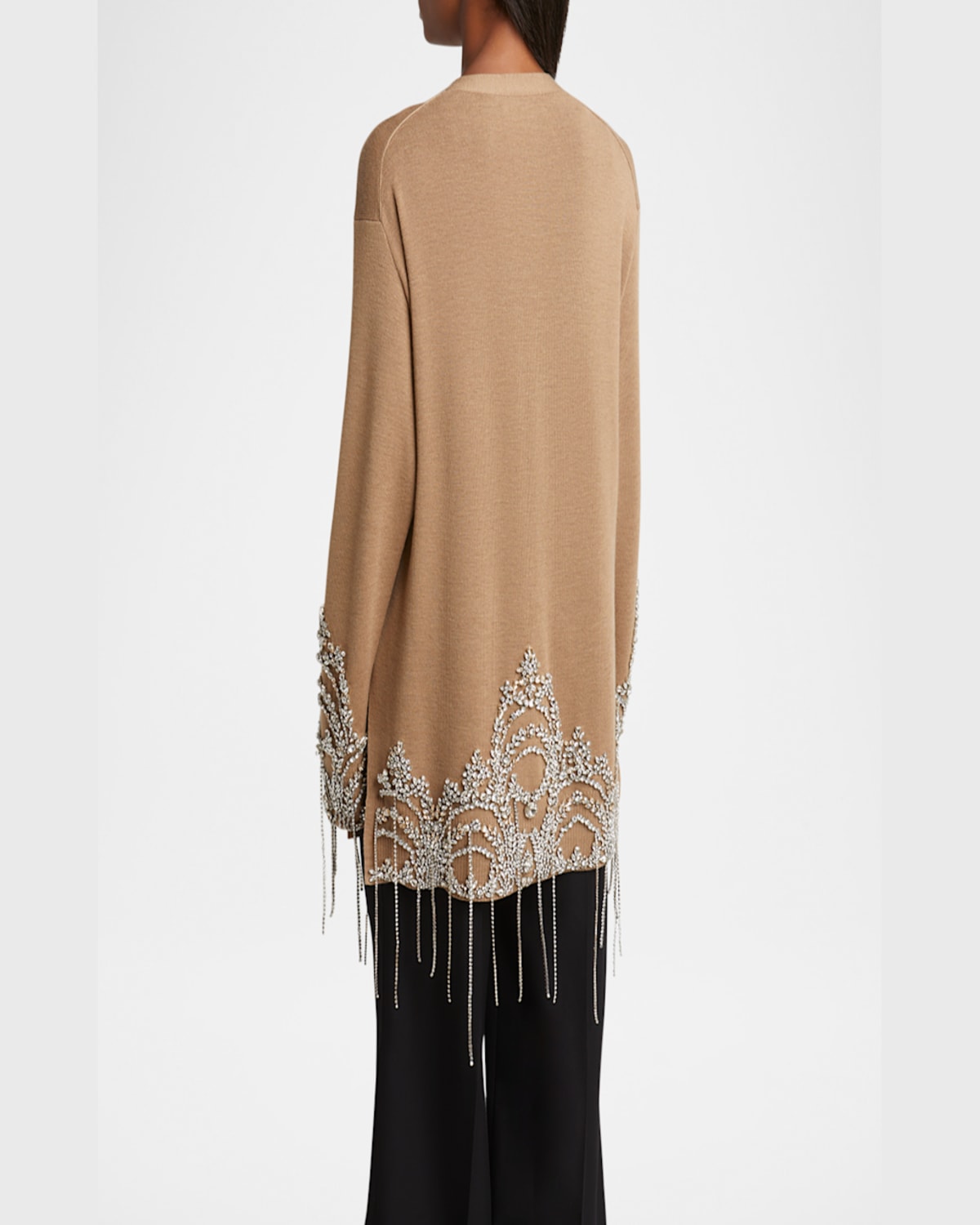 ERDEM CRYSTAL EMBELLISHED FINE MERINO CARDIGAN 