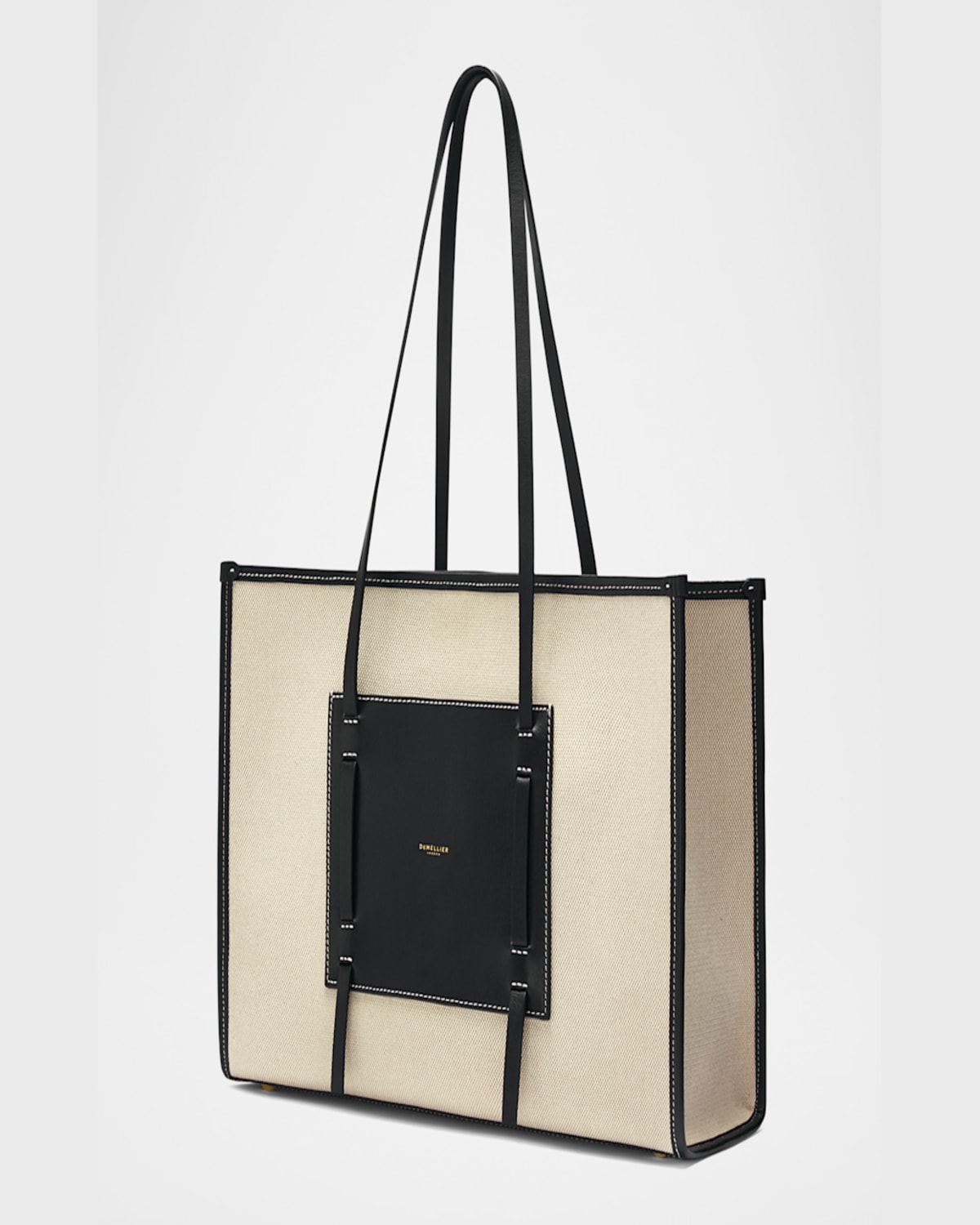 Demellier The Capri Canvas And Leather Box Tote Bag