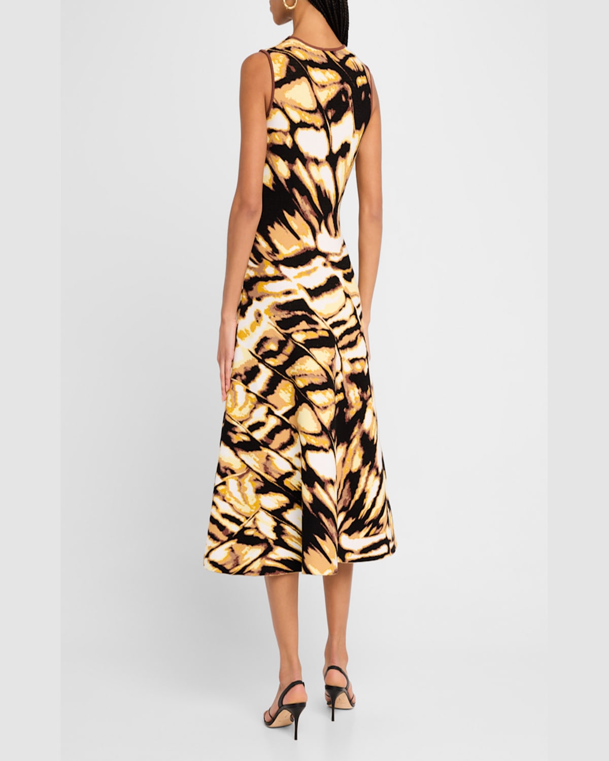 Shop Oscar De La Renta Sleeveless Butterfly Jacquard Knit Midi Dress