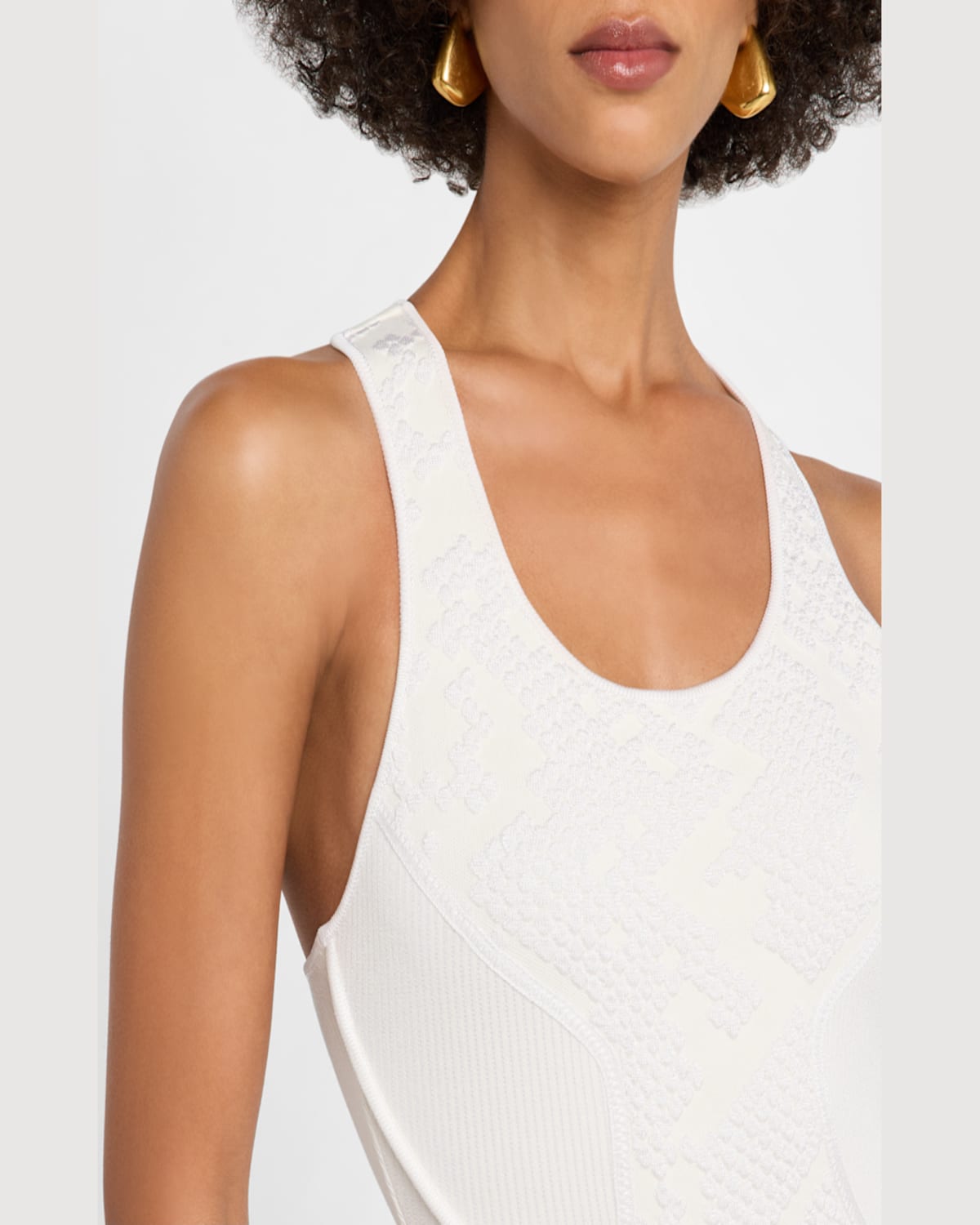 Roberto Cavalli Python Jacquard Stretch Viscose Knit Dress In Bianco