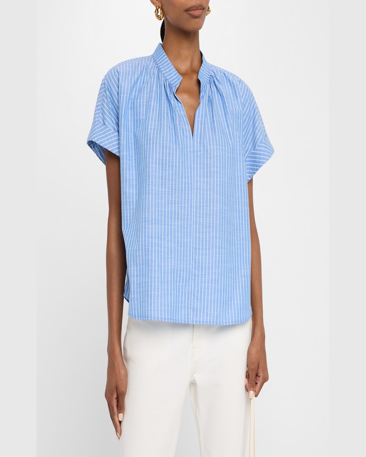 Shop Finley Jay Striped Cotton Chambray Top
