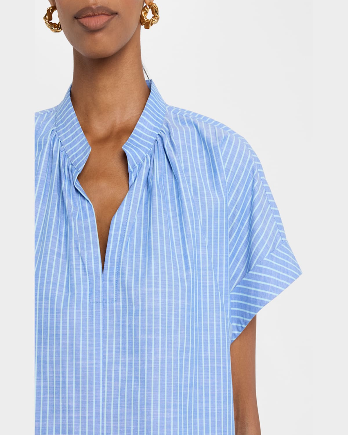Shop Finley Jay Striped Cotton Chambray Top