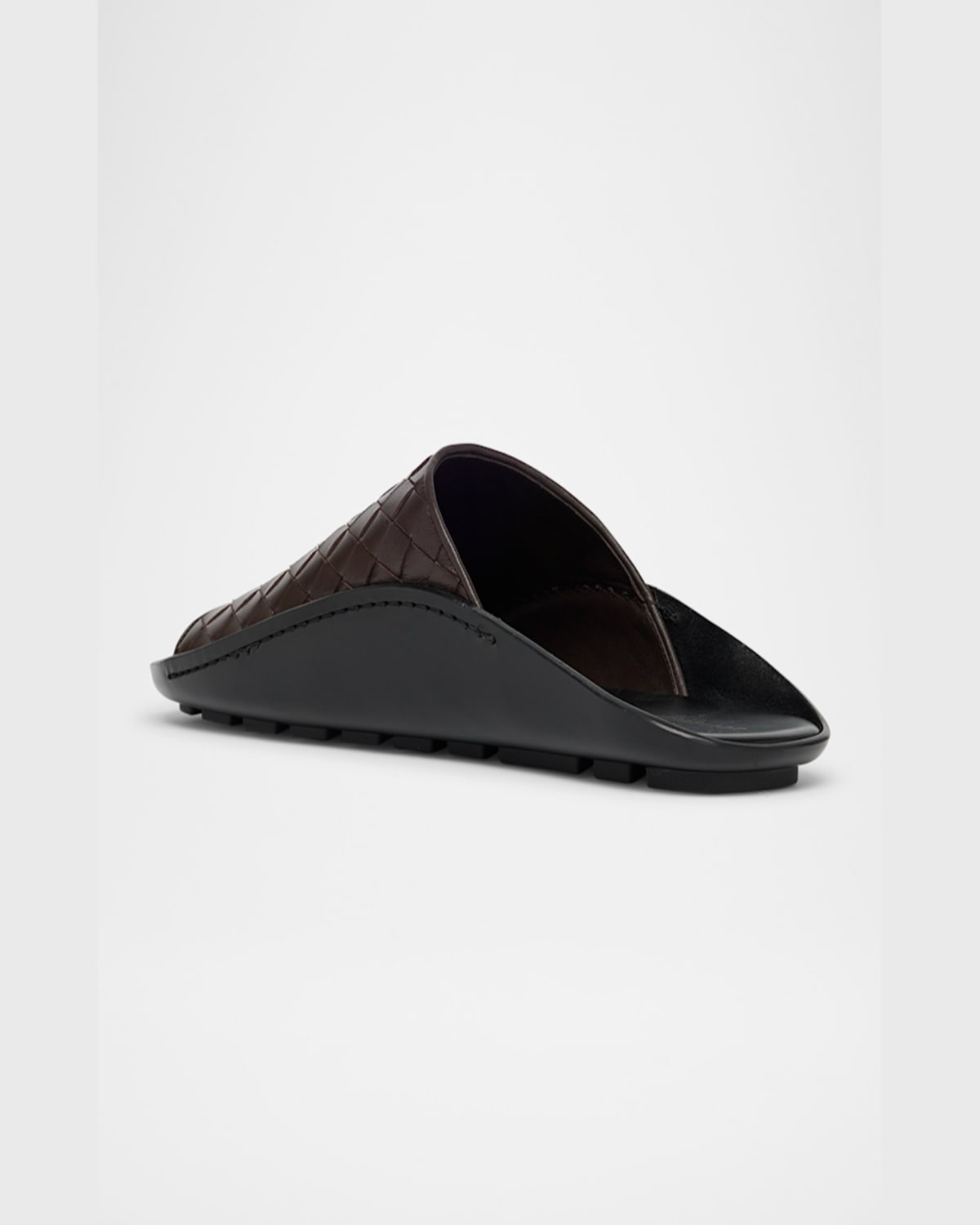 Bottega Veneta Nappa Opaque Weave Mule Sandal In Brown