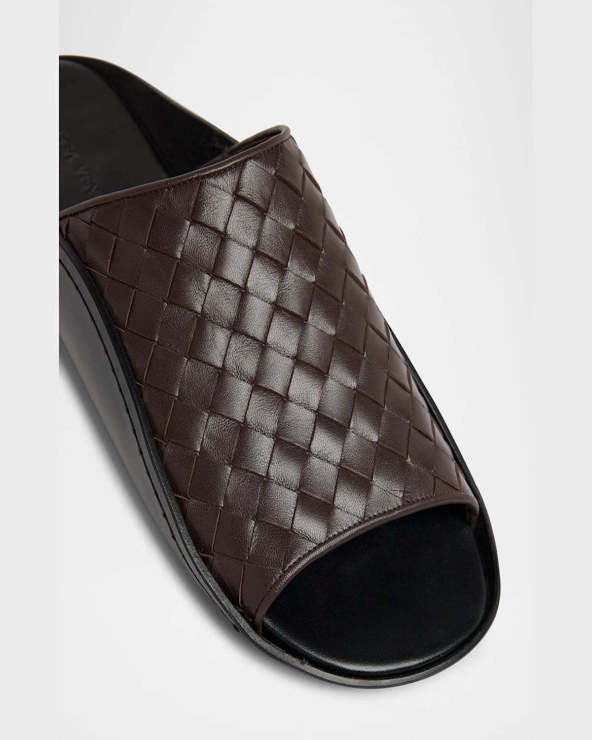 Bottega Veneta Nappa Opaque Weave Mule Sandal In Brown