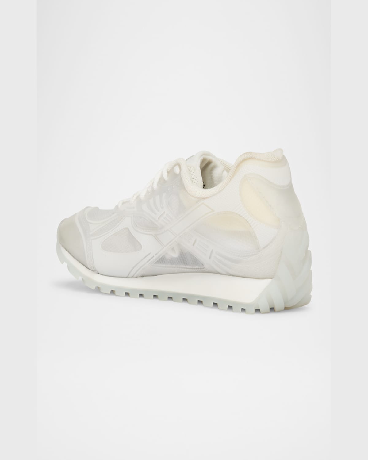 Bottega Veneta Orbit Running Sneakers In Glass-white