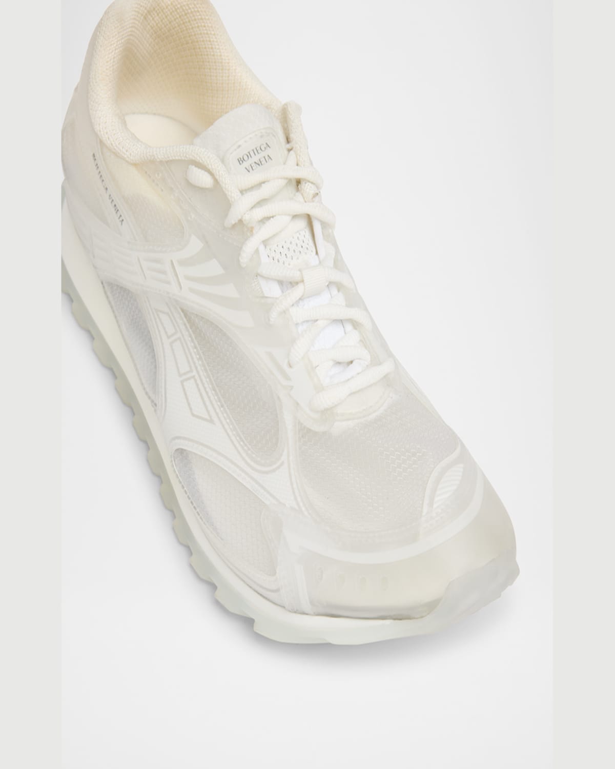 Bottega Veneta Orbit Running Sneakers In Glass-white