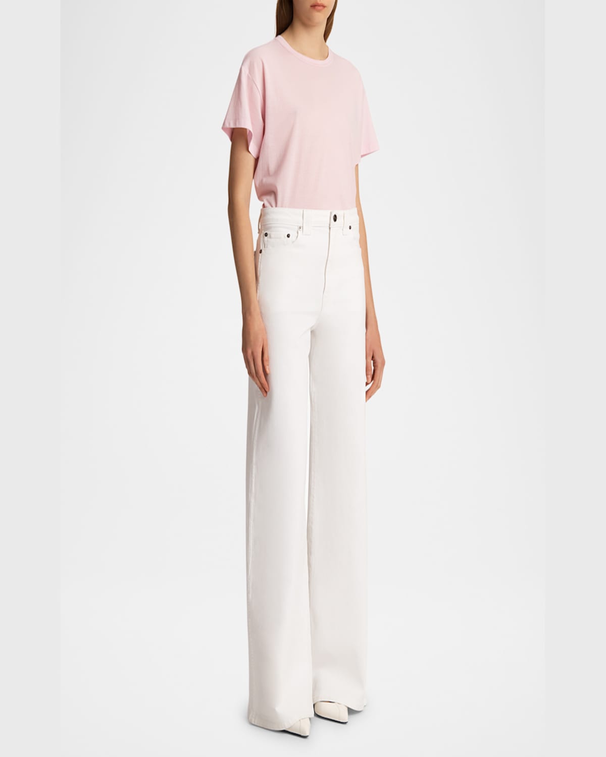 Khaite Maeve Cotton-blend Jersey T-shirt In Peony