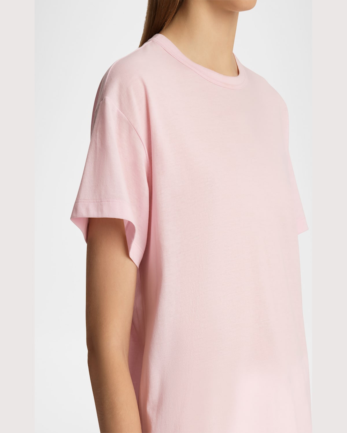 Khaite Maeve Cotton-blend Jersey T-shirt In Peony