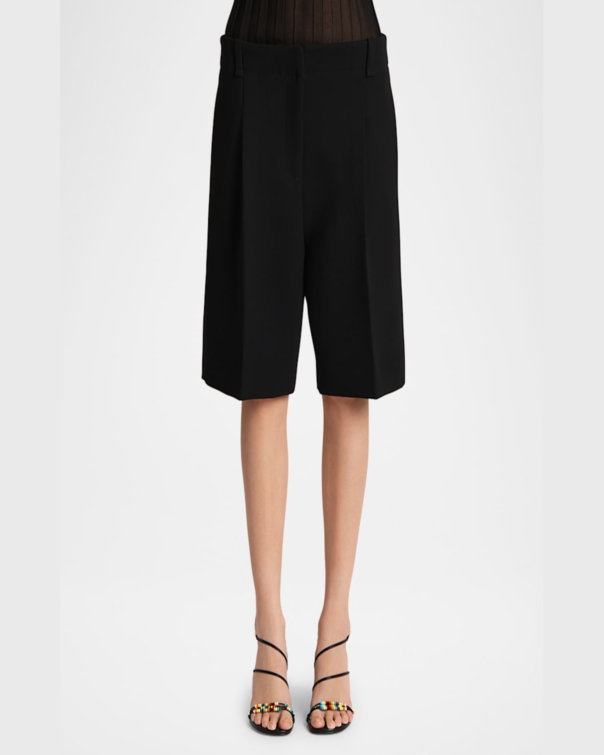 Khaite Laden Low-rise Suiting Shorts In Black