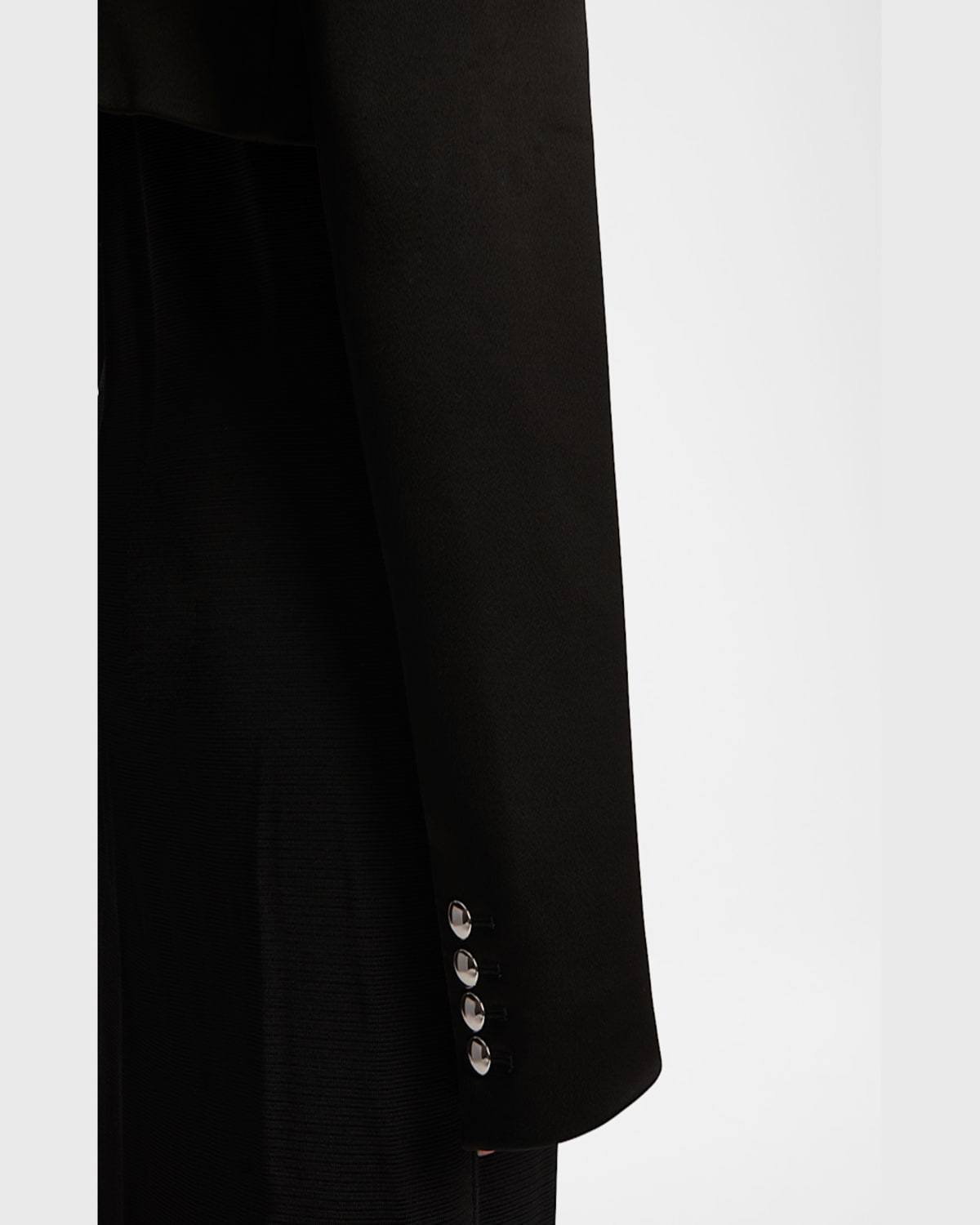 Khaite Samuelson Cropped Duchesse-satin Jacket In Black