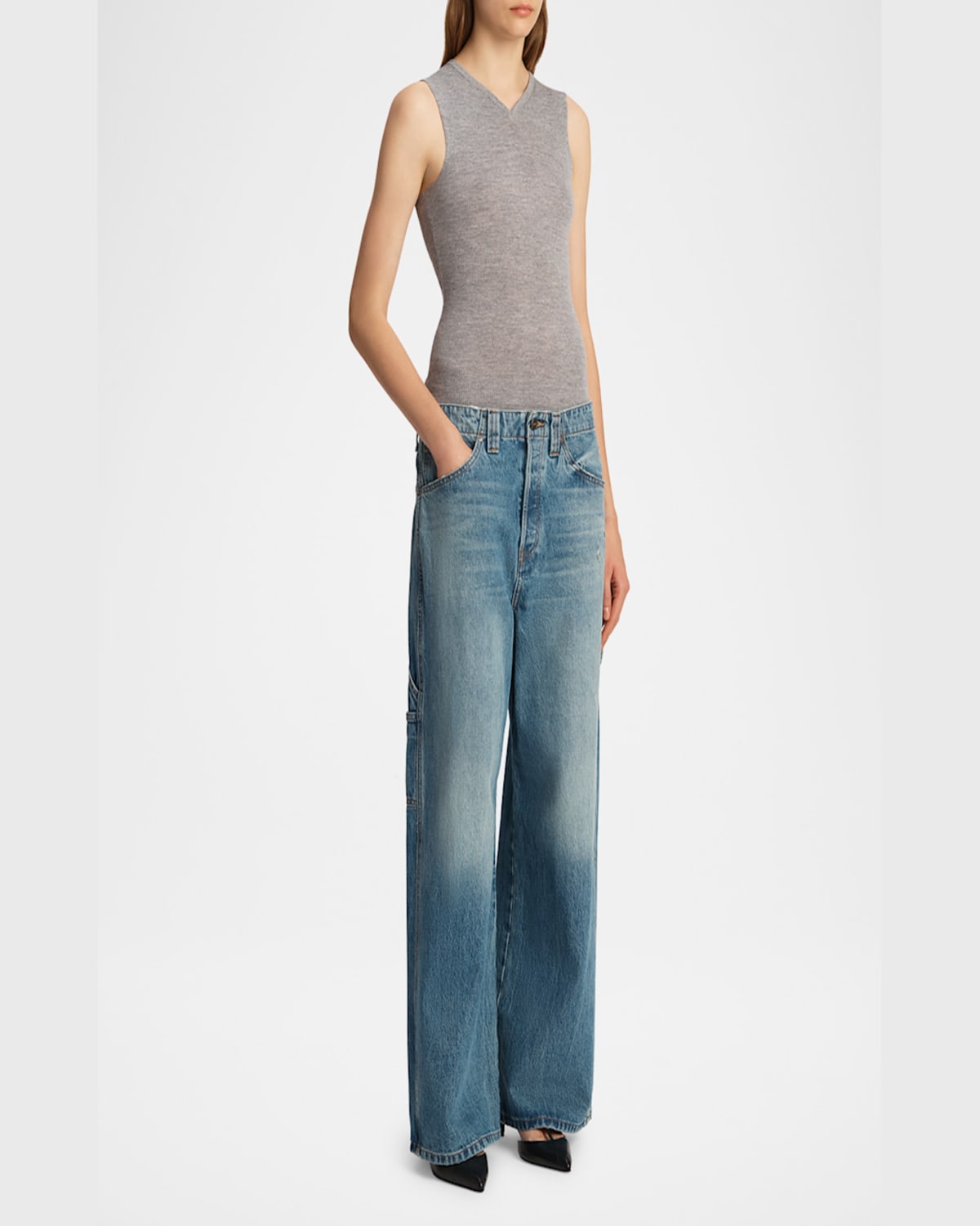 KHAITE SOWEN WIDE-LEG CARPENTER JEANS 