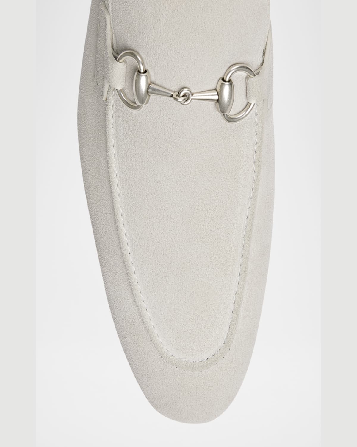 Gucci Men's Jordaan Suede Bit Loafers In Sand