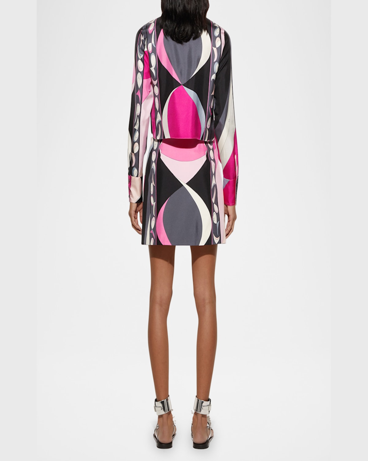 PUCCI PESCI PRINT SILK TWILL MINI WRAP SKIRT