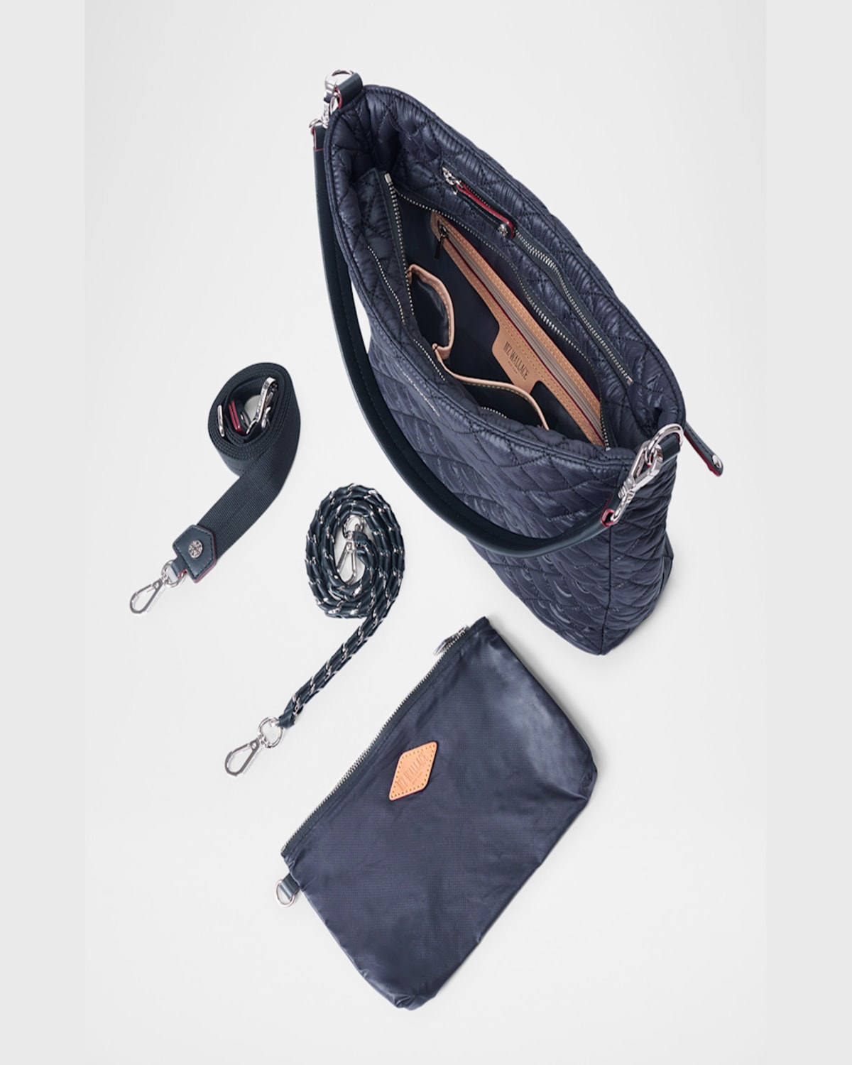 MZ WALLACE CROSBY QUILTED HOBO CROSSBODY BAG 