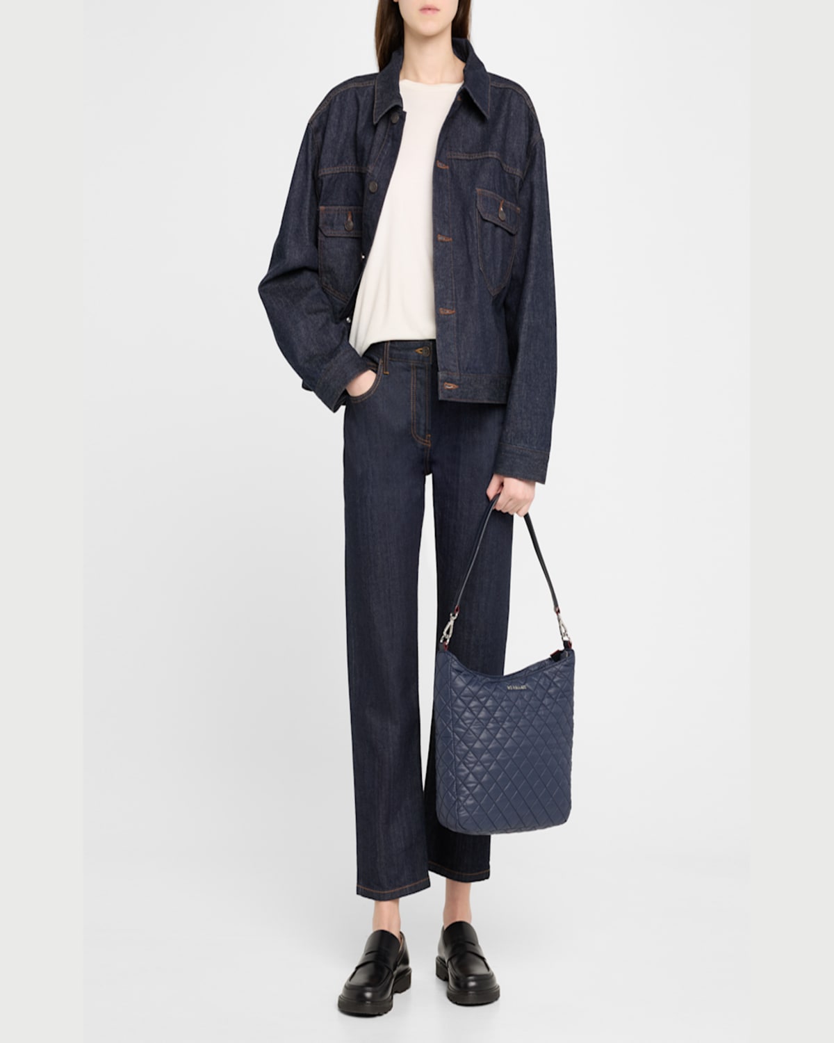 MZ WALLACE CROSBY QUILTED HOBO CROSSBODY BAG 