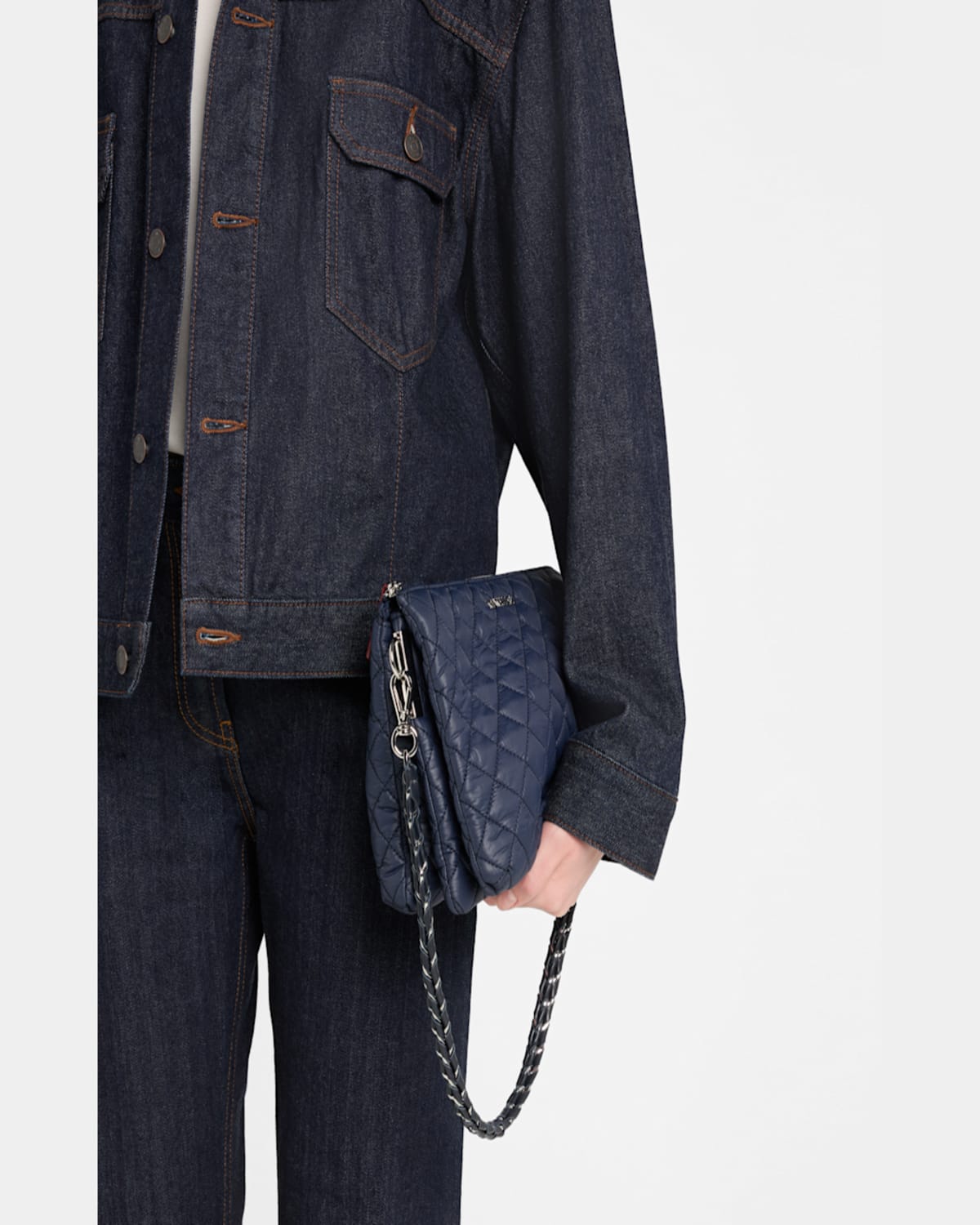 Mz Wallace Crosby Pippa Large Quilted Crossbody Bag In Navy