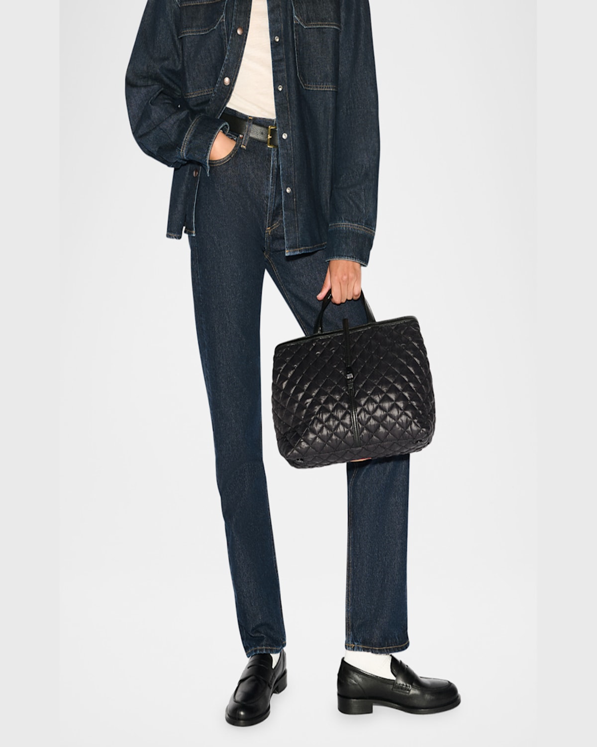 Mz Wallace Medium Astor Diamond Quilted Top Handle Bag In Black