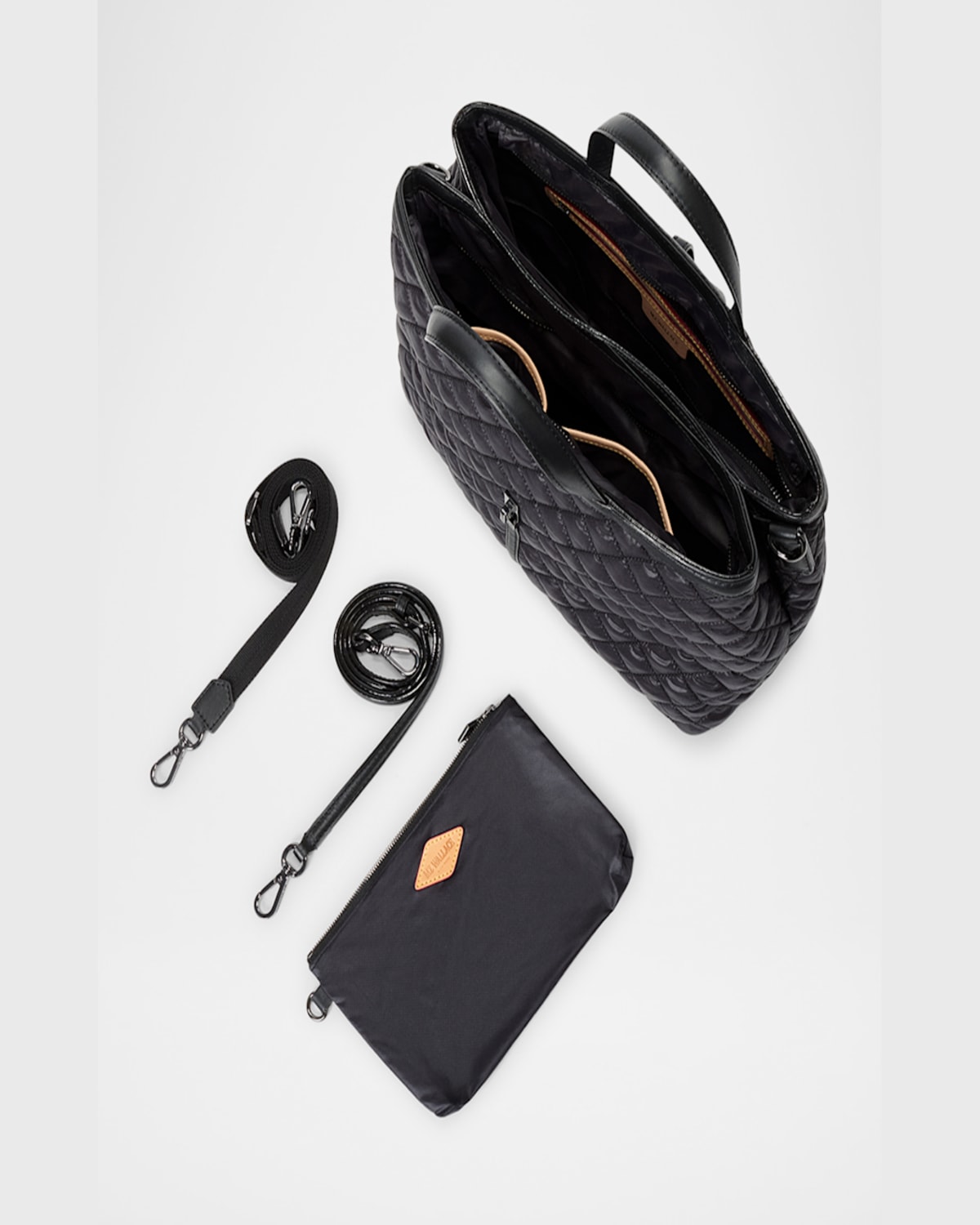 Mz Wallace Medium Astor Diamond Quilted Top Handle Bag In Black