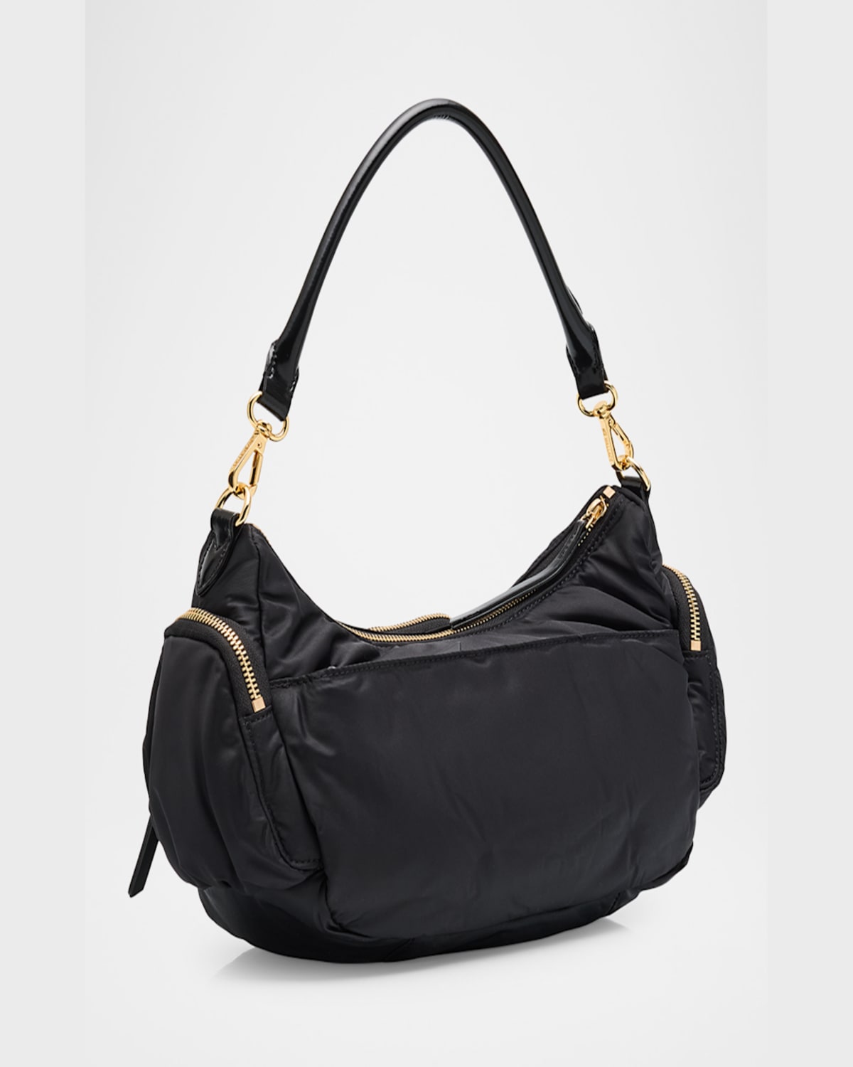 Mz Wallace Medium Chelsea Nylon Shoulder Bag In Black