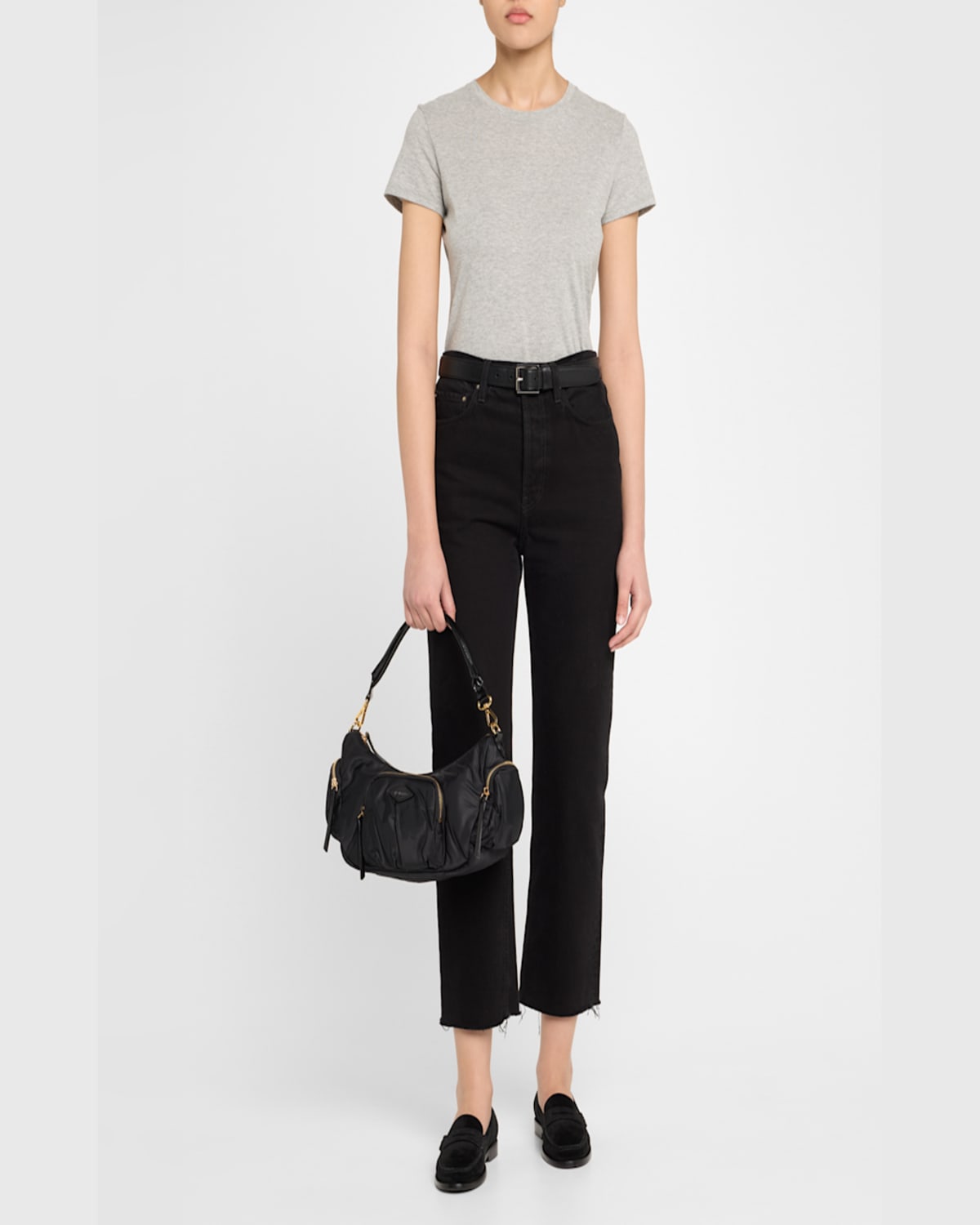 Mz Wallace Medium Chelsea Nylon Shoulder Bag In Black