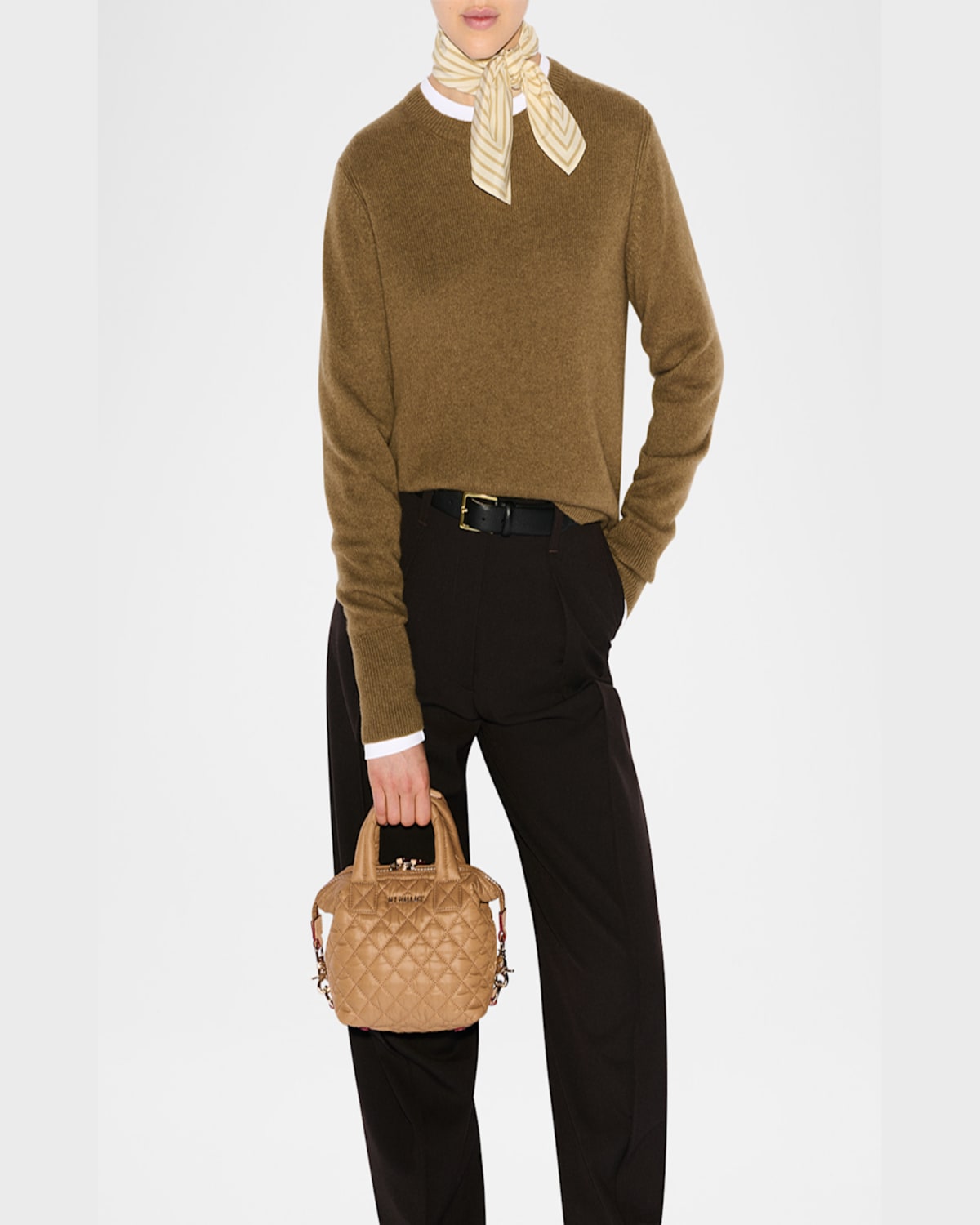 Mz Wallace Sutton Micro Quilted Crossbody Bag In Caramel