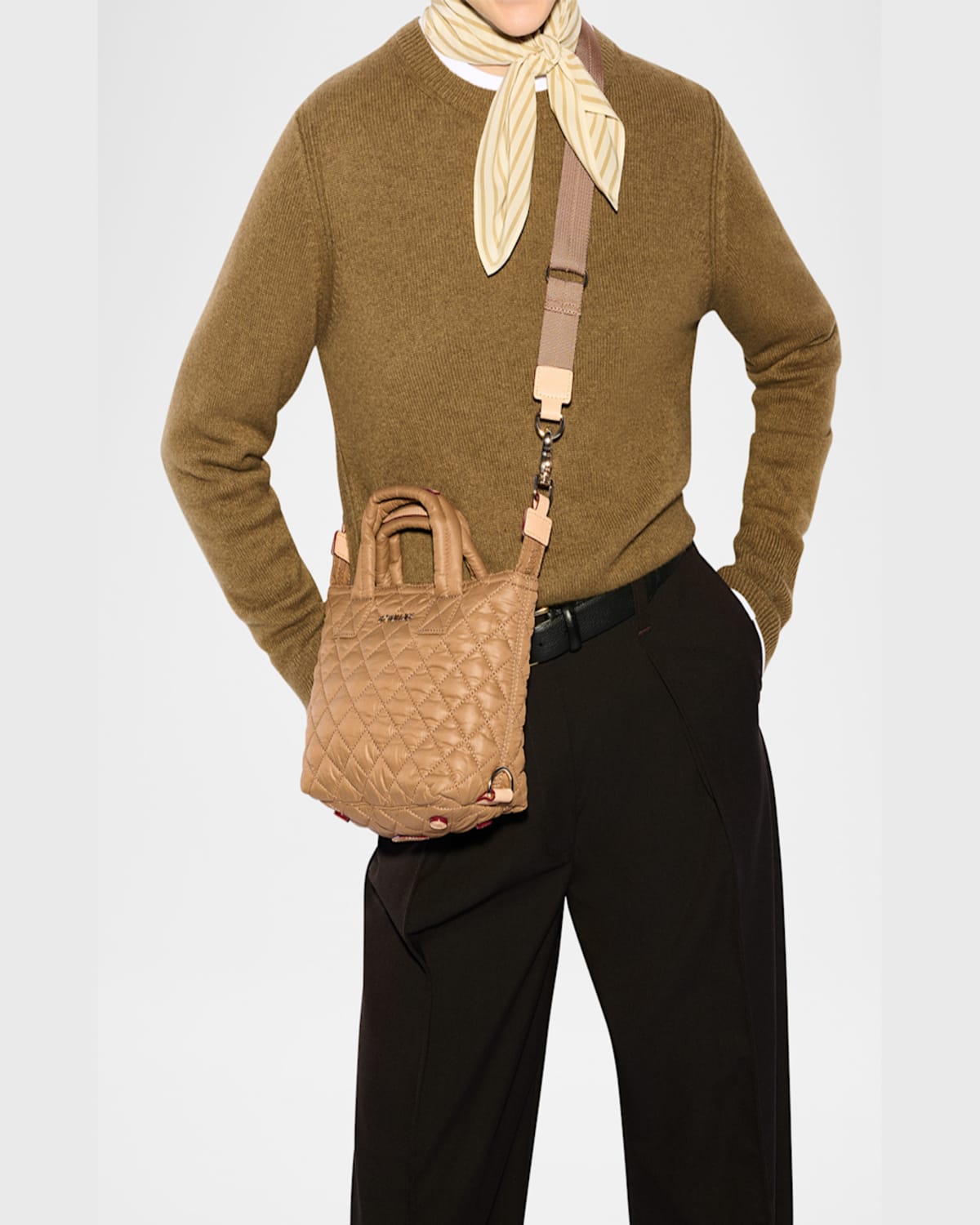 Mz Wallace Sutton Micro Quilted Crossbody Bag In Caramel
