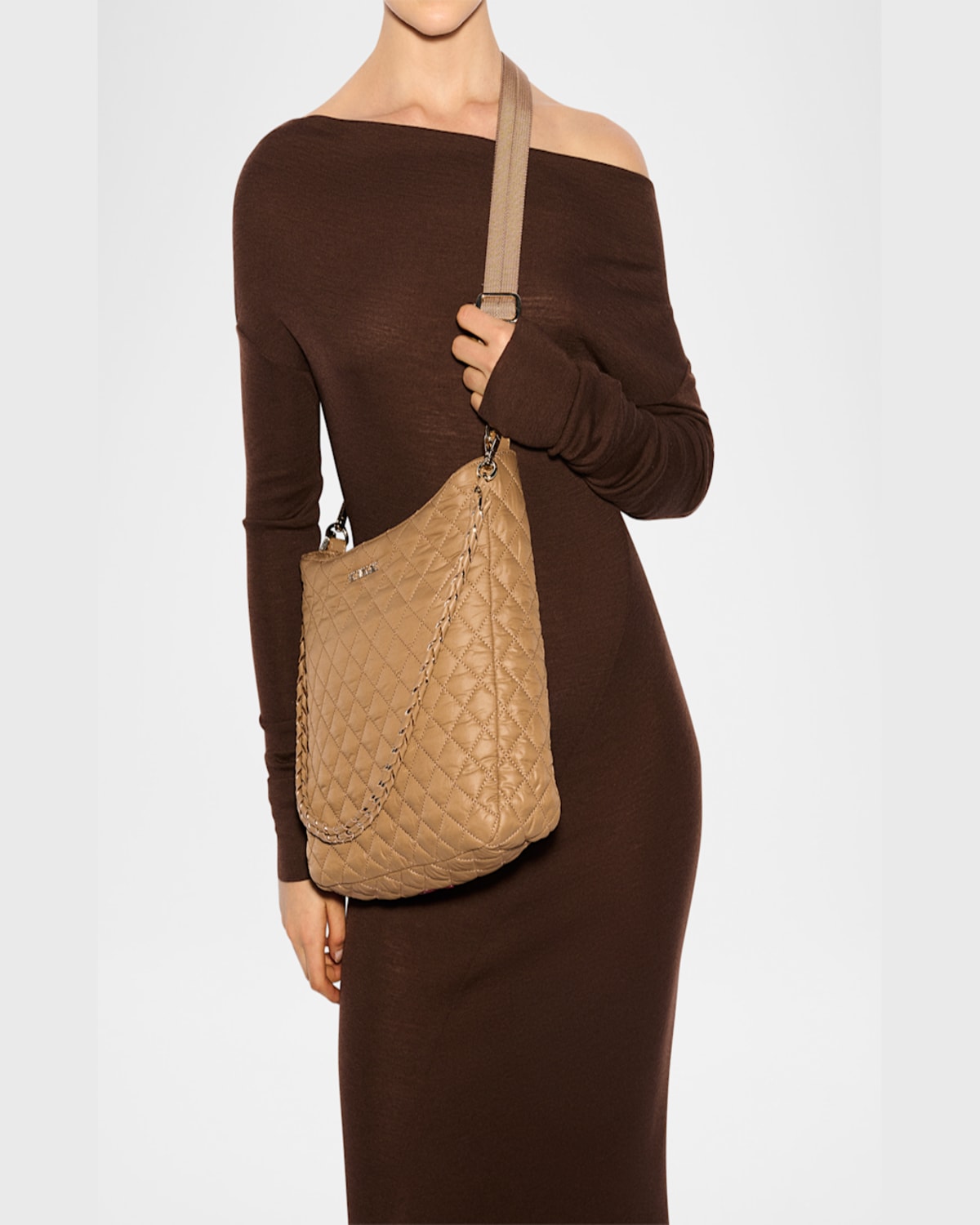 MZ WALLACE CROSBY QUILTED NYLON HOBO BAG 