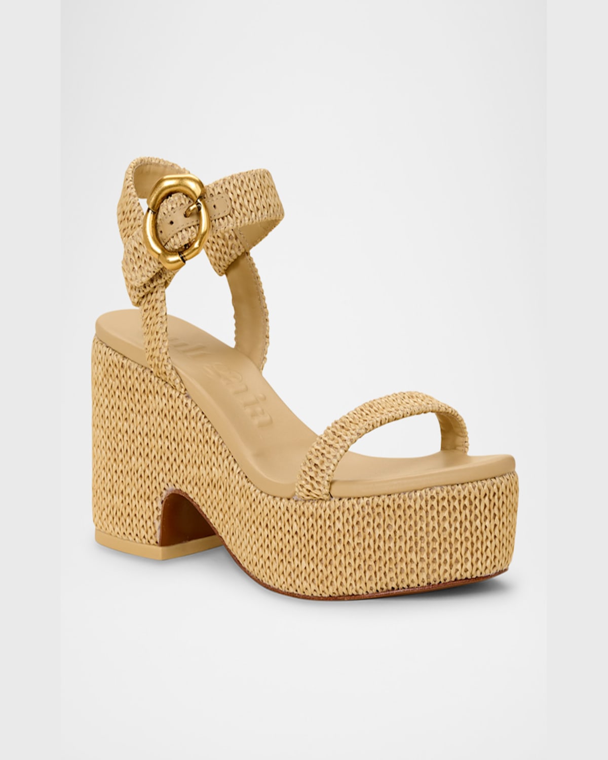 Cult Gaia Clara Ankle-strap Platform Sandals In Natural