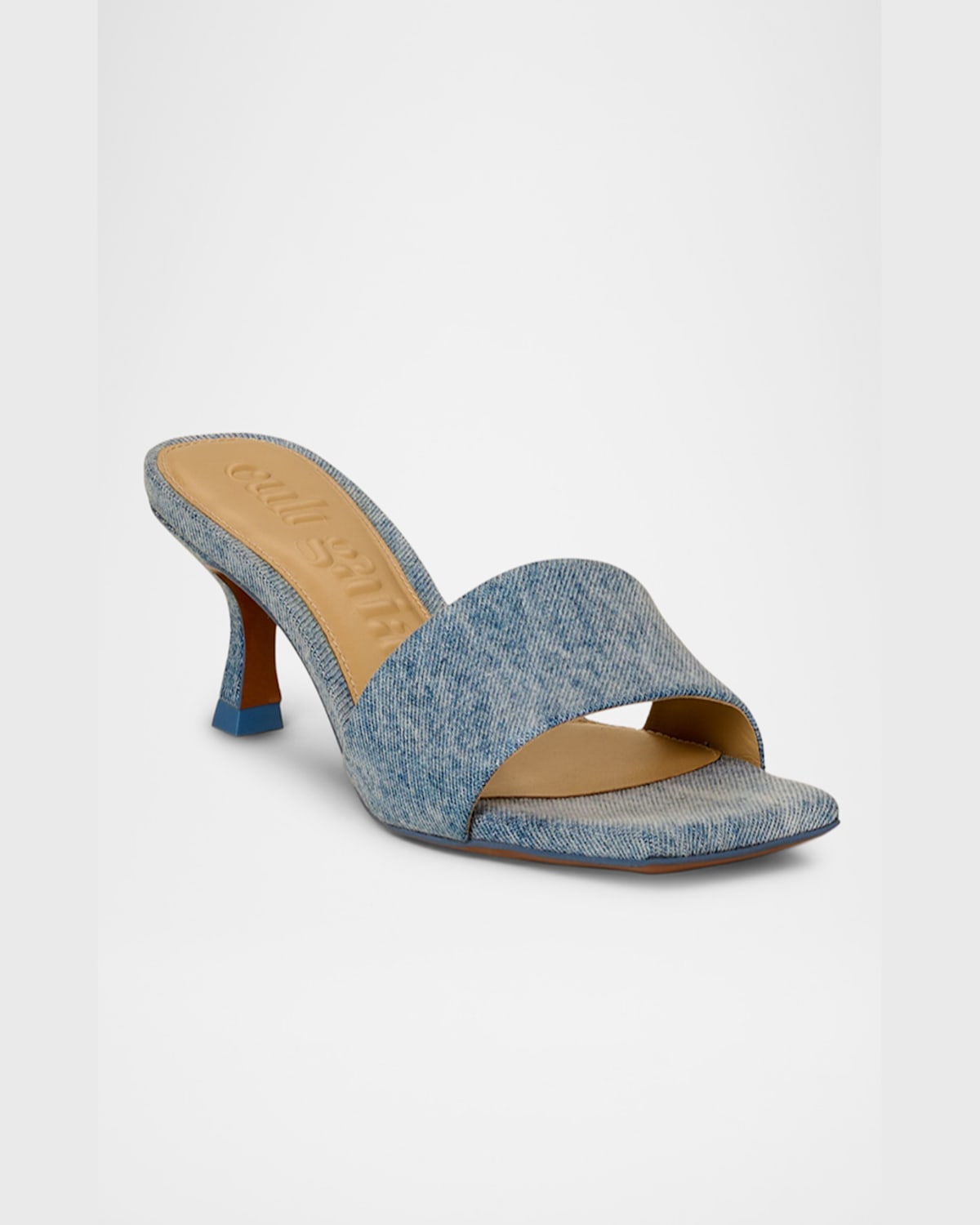 Cult Gaia Ada Denim Slide Sandals In Denim