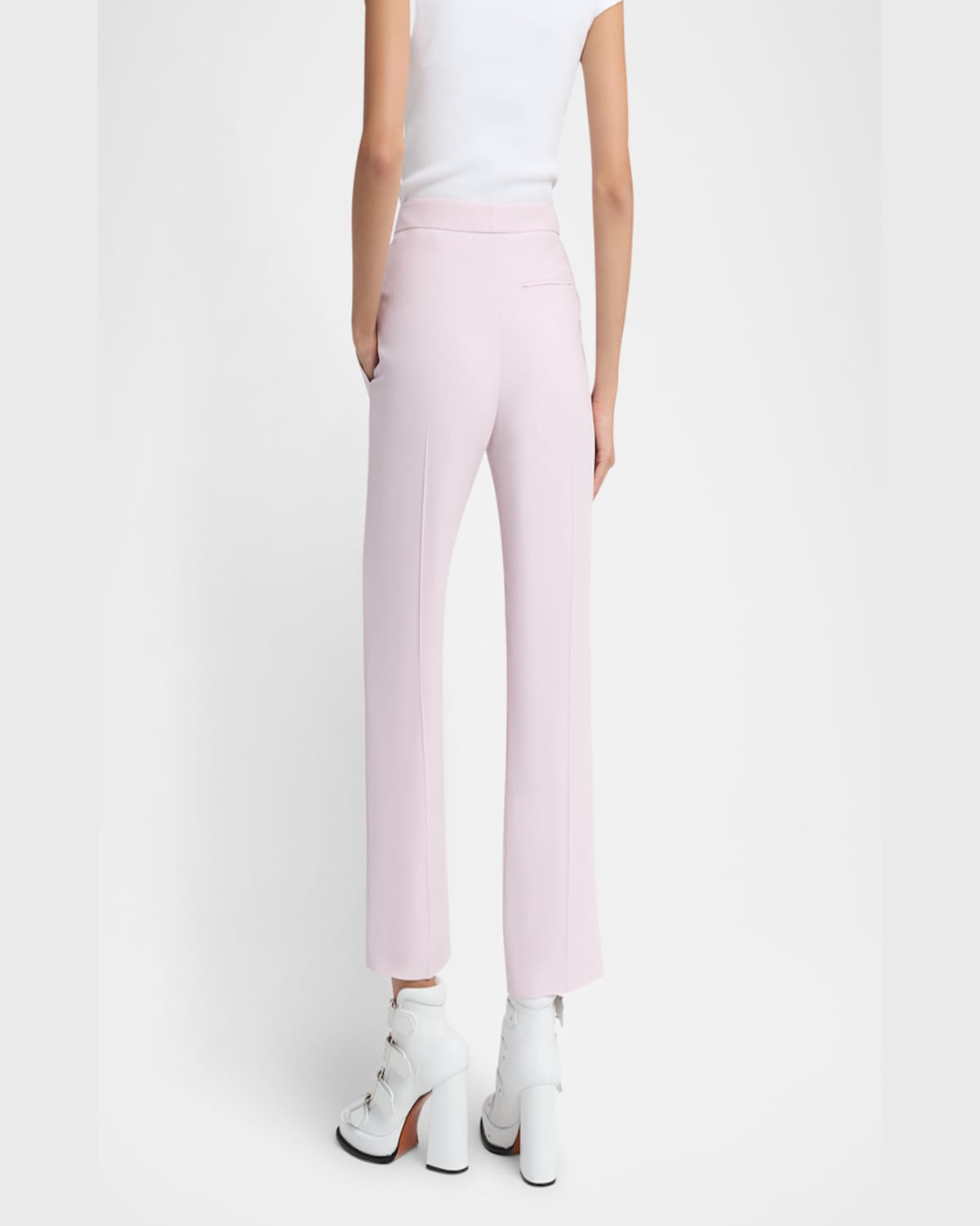 Alexander Mcqueen Mid-rise Cigarette Ankle Trousers In Mauve