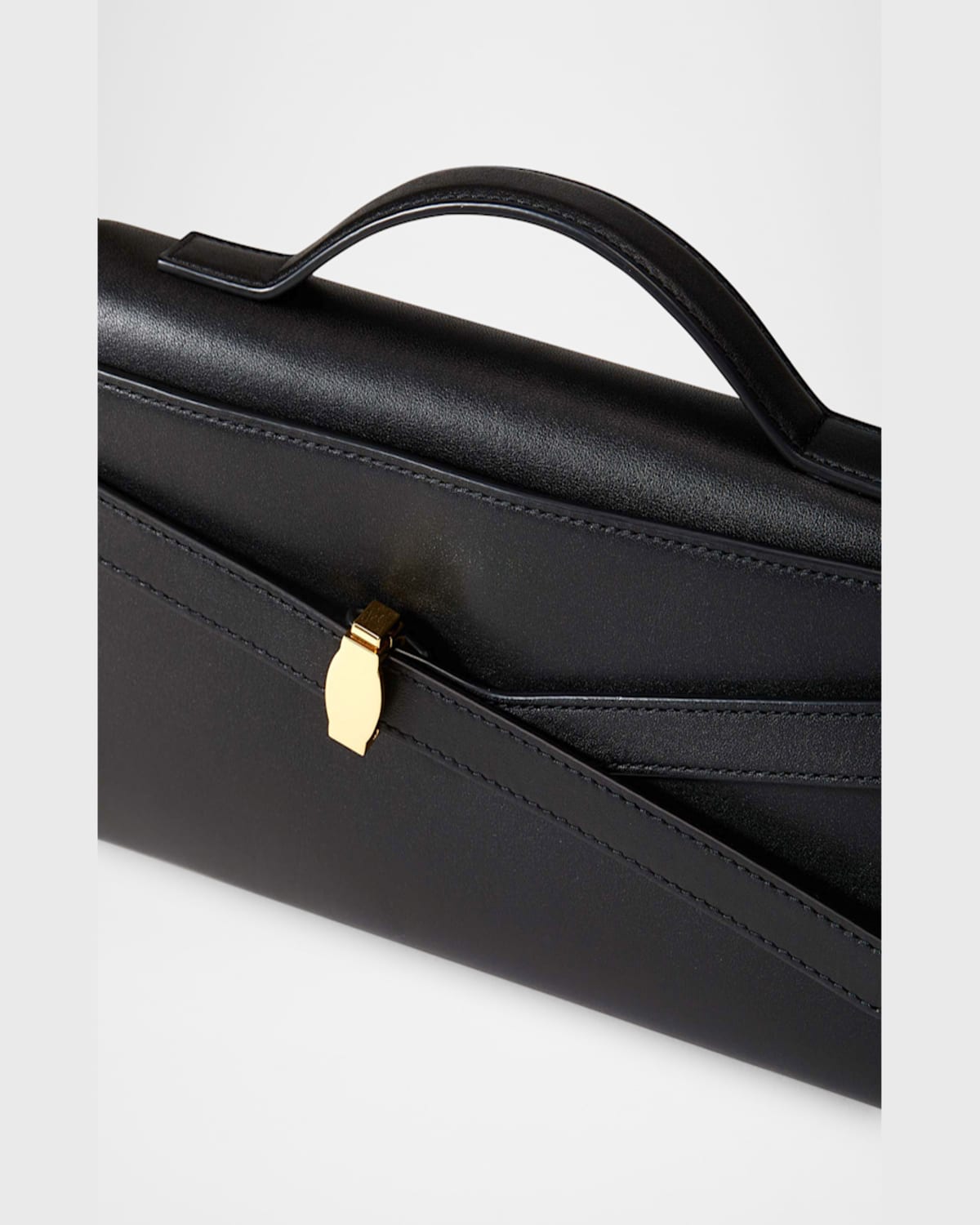 Veronica Beard Dash Belt Leather Clutch Bag In Black