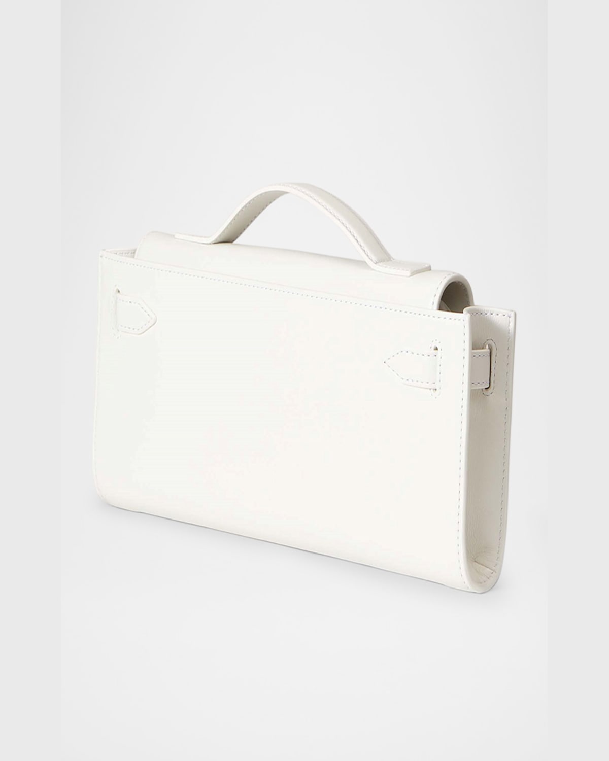 Veronica Beard Dash Belt Leather Clutch Bag In Off White