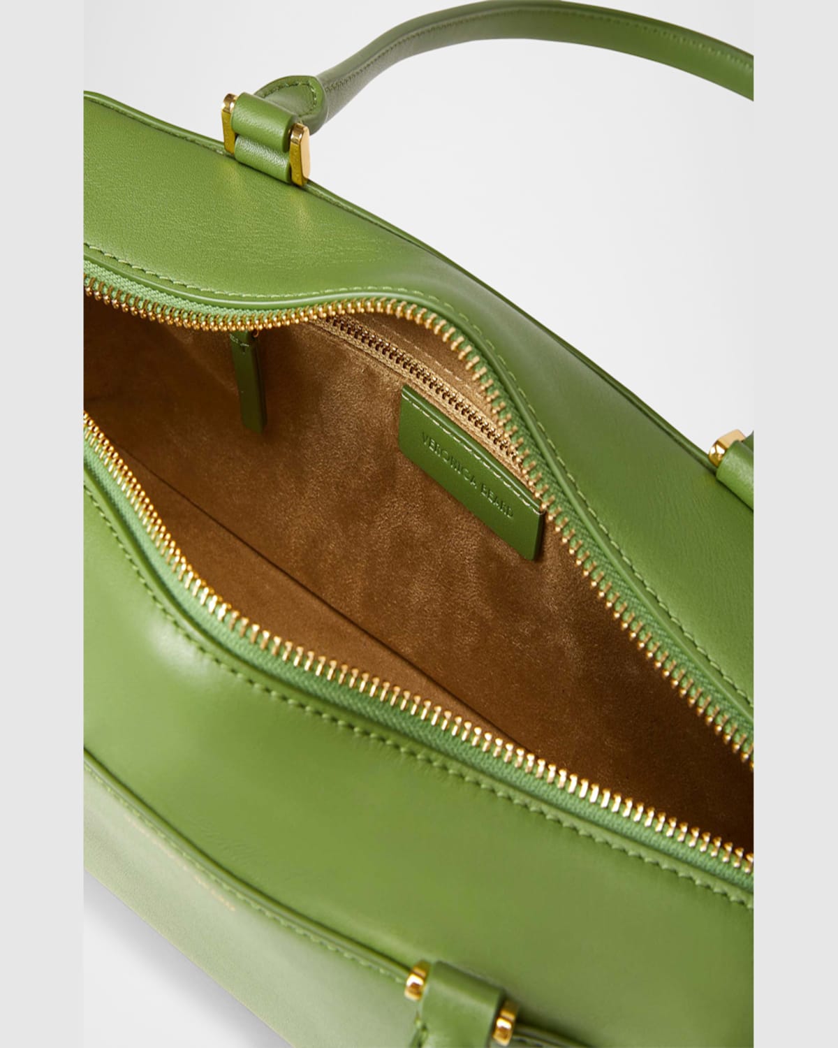 Shop Veronica Beard Boxy Leather Shoulder Bag In Black