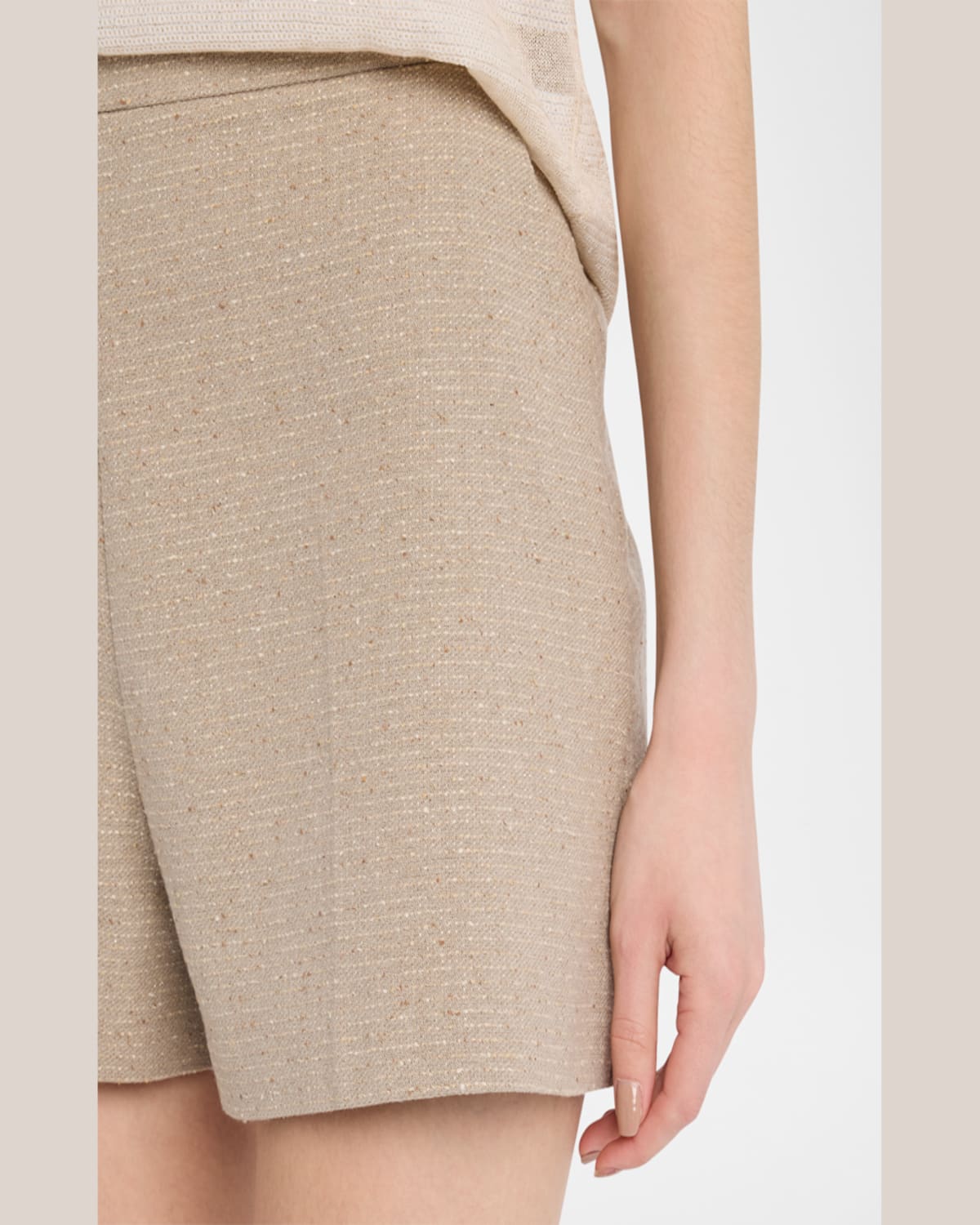 Kobi Halperin Eryx Wide-leg Tweed Shorts In Beige