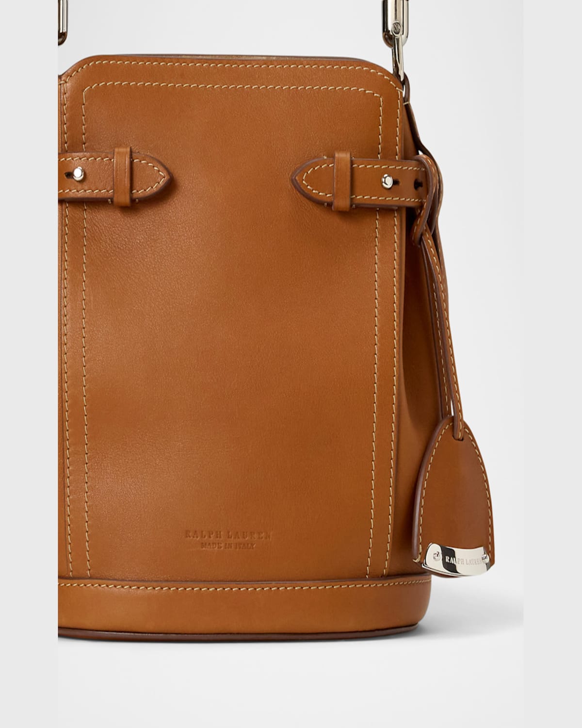 Ralph Lauren The Ralph Small Leather Bucket Bag In Rl Brown